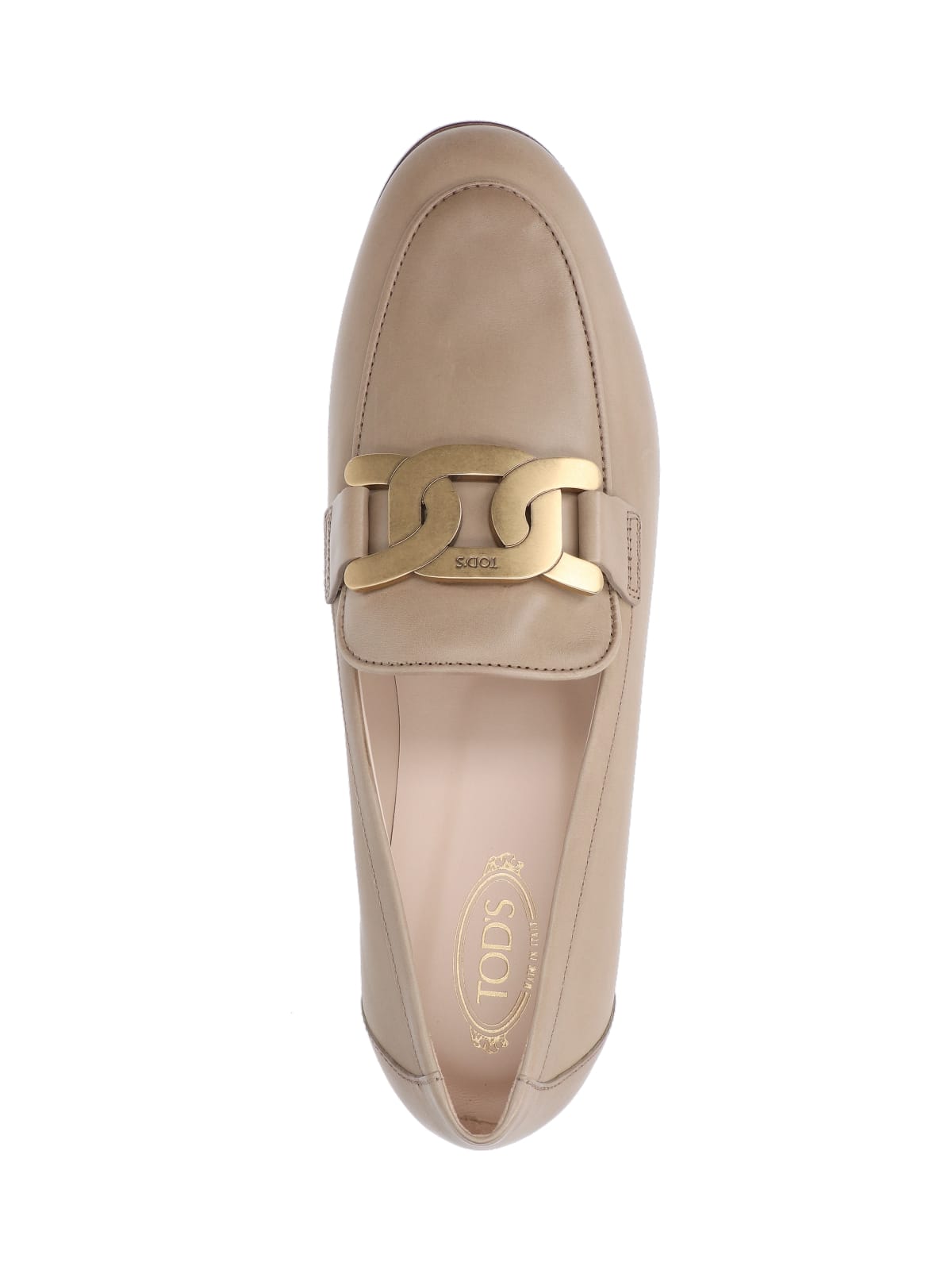 Shop Tod's Kate Loafers In Beige