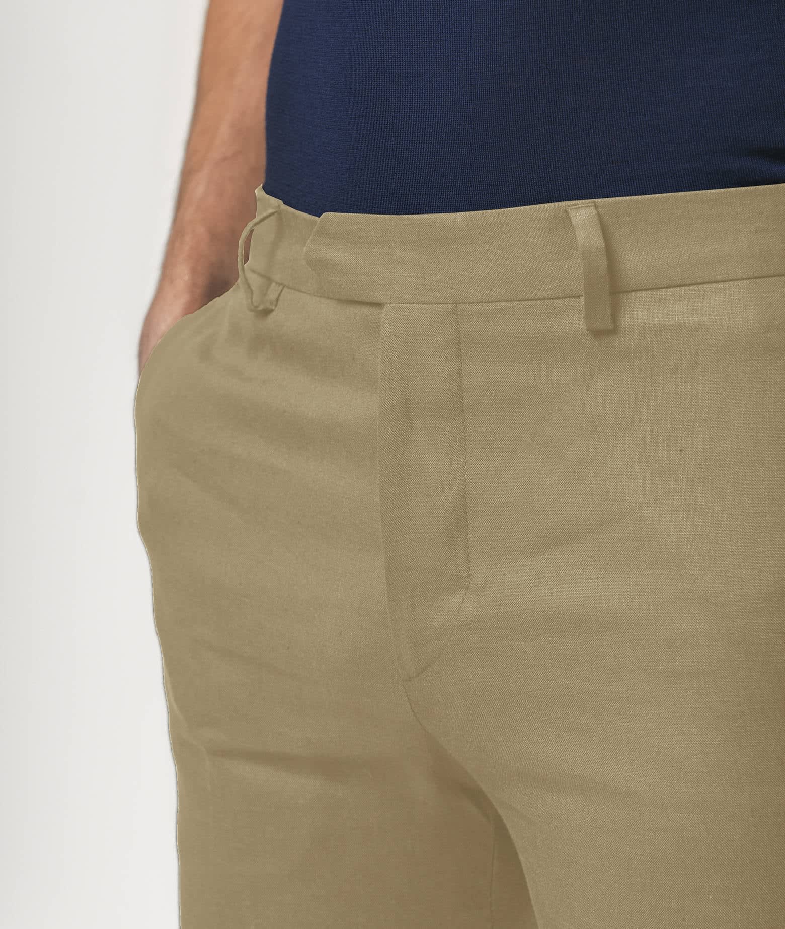 Larusmiani Velvet Trousers Howard Pants In Beige
