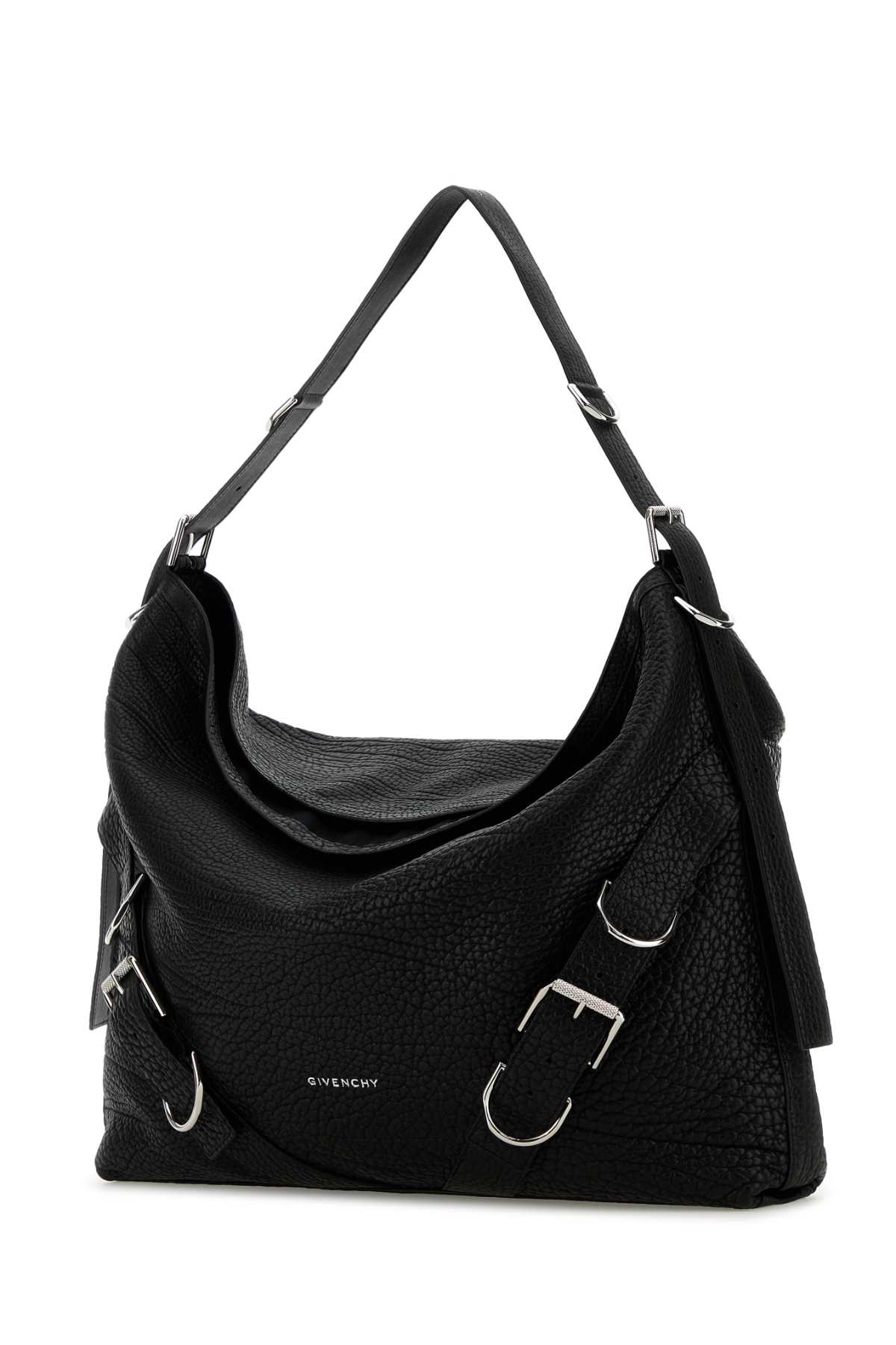 Shop Givenchy Black Leather Large Voyou Shoulder Bag