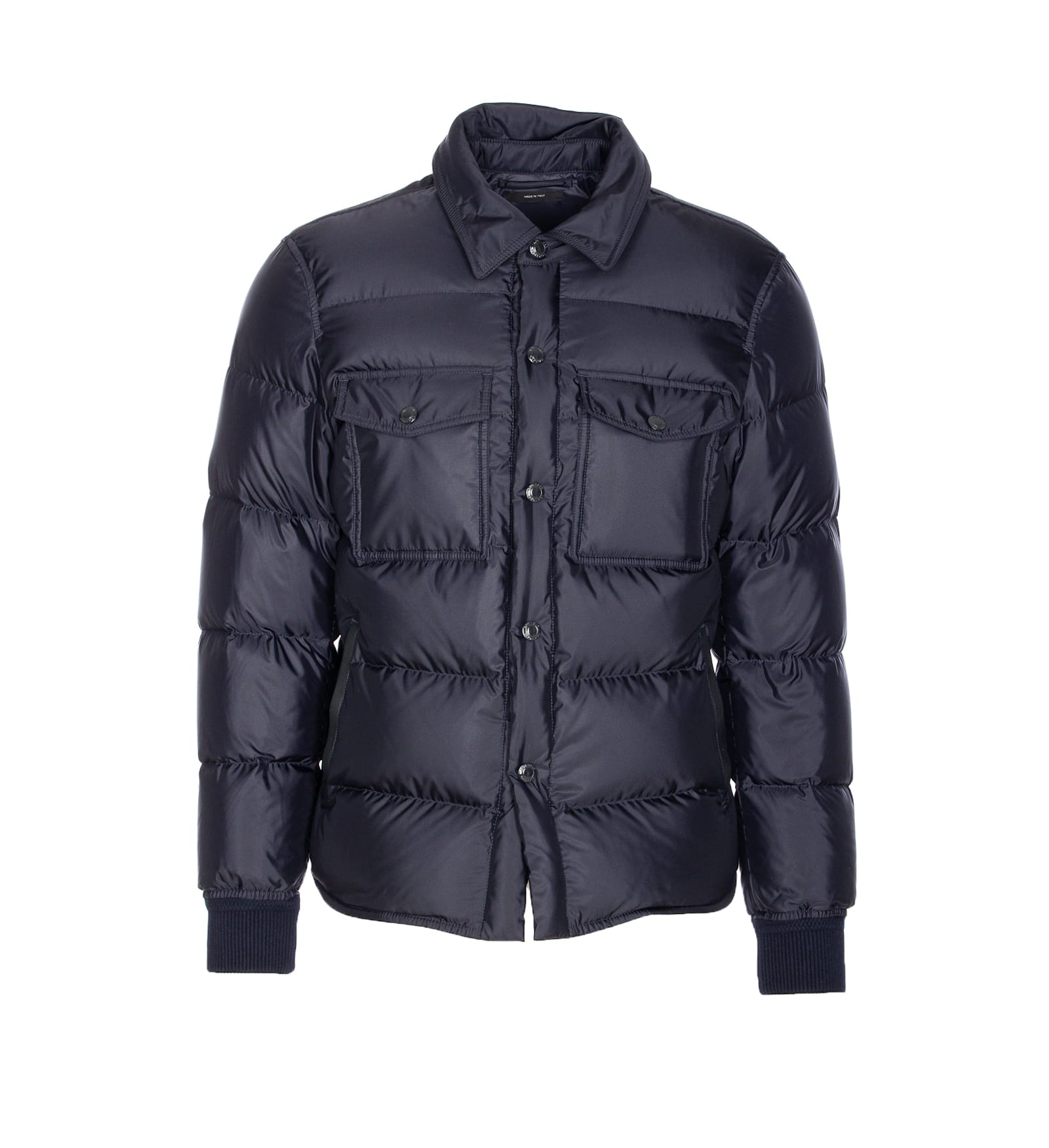 Tom Ford "techno Satin" Padded Jacket In Blue