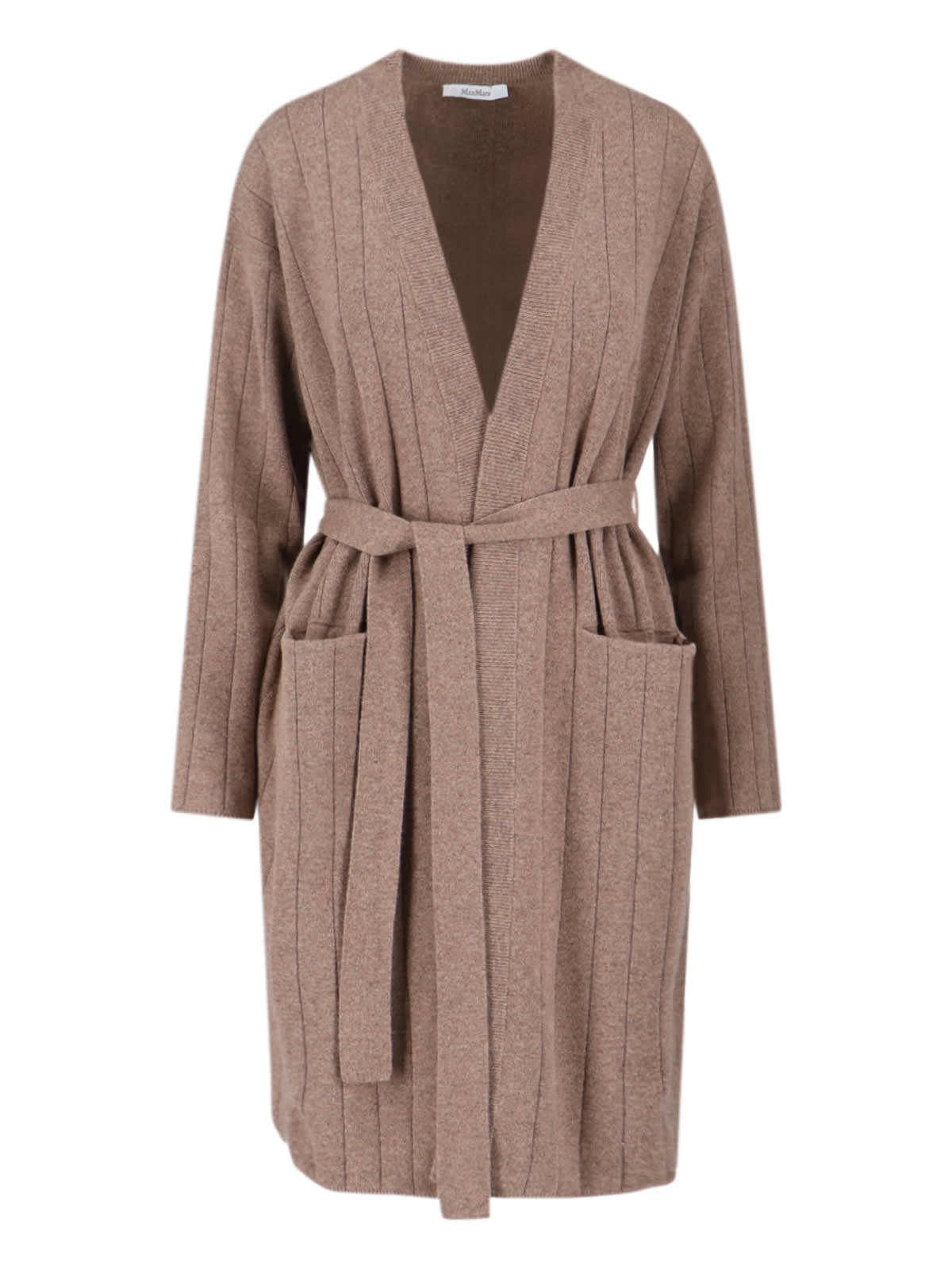 Max Mara Maxi Cashmere Cardigan In Gray