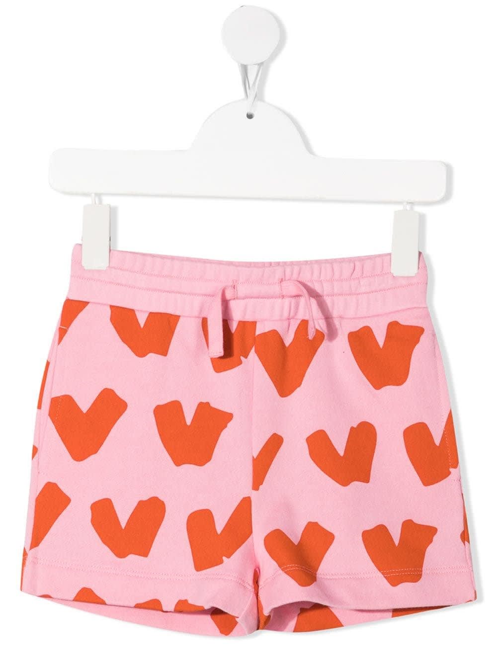 Stella McCartney Kids Hearts Shorts In Pink Jersey