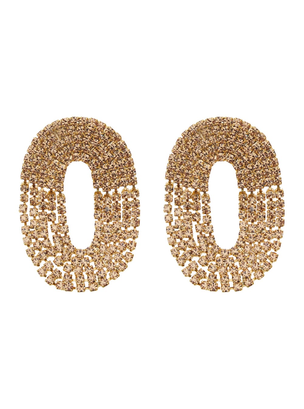 liberty One Metallic Earings With Rear Closure And Oval Shape In Gold Pleated Brass Woman
