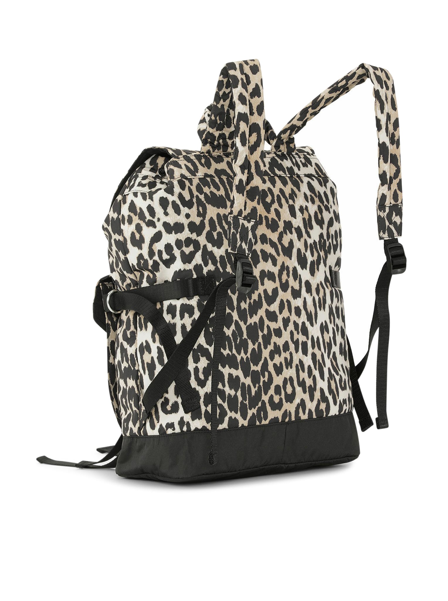 Shop Ganni Recycled Tech Backpack Print In Leopard