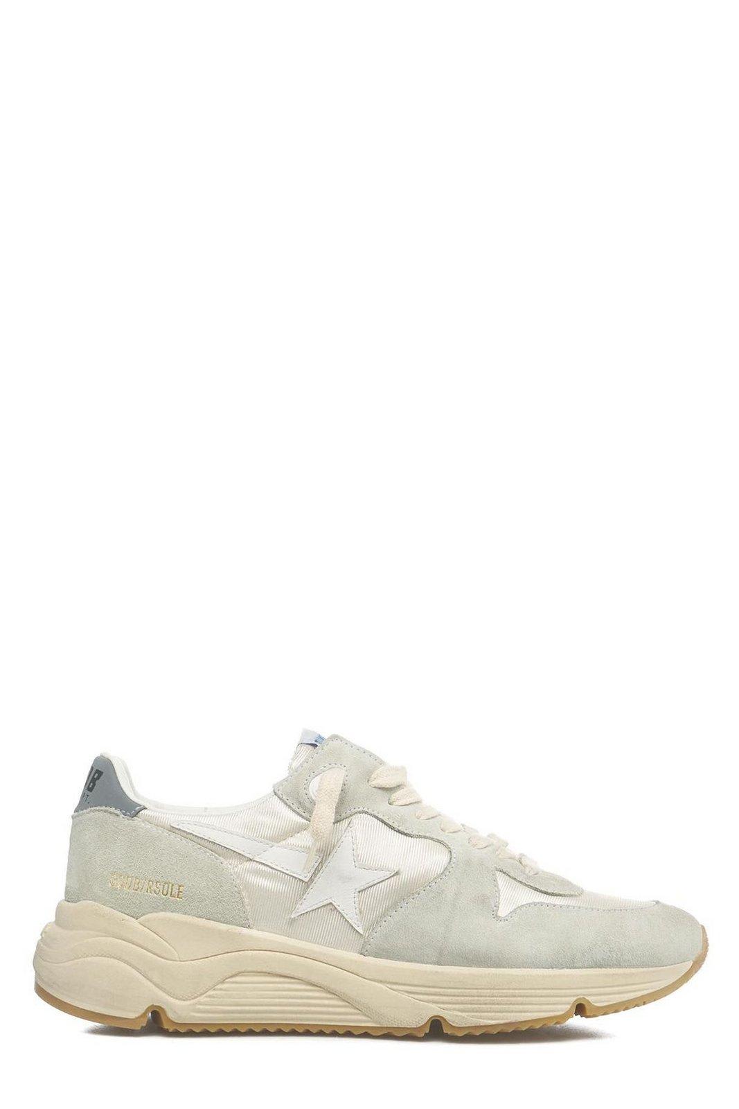 Golden Goose Running Sole Lace-up Sneakers In Cream Ice White