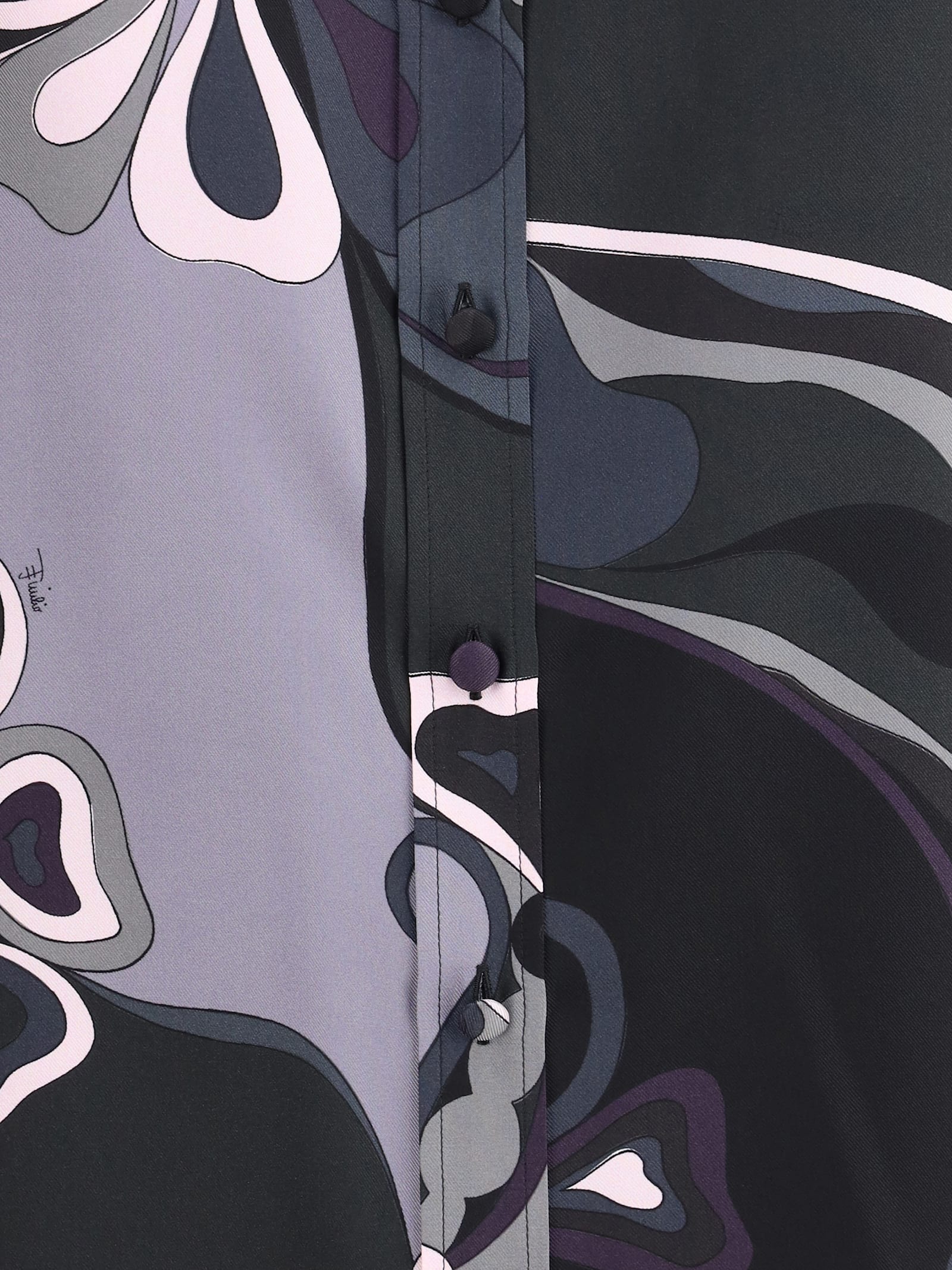 Pucci Silk Shirt With Abstract Print In Multi