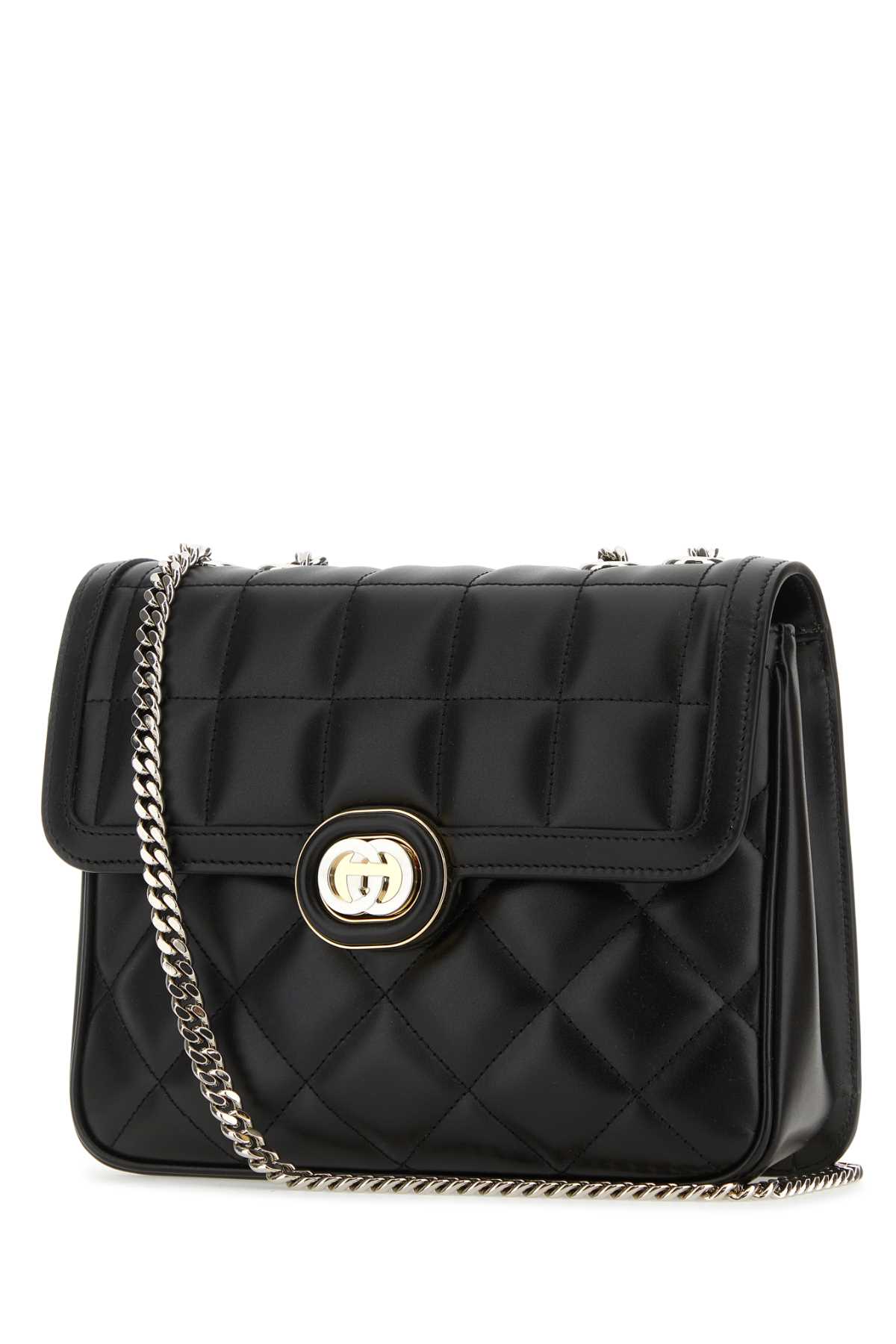 Shop Gucci Black Leather Small  Deco Shoulder Bag