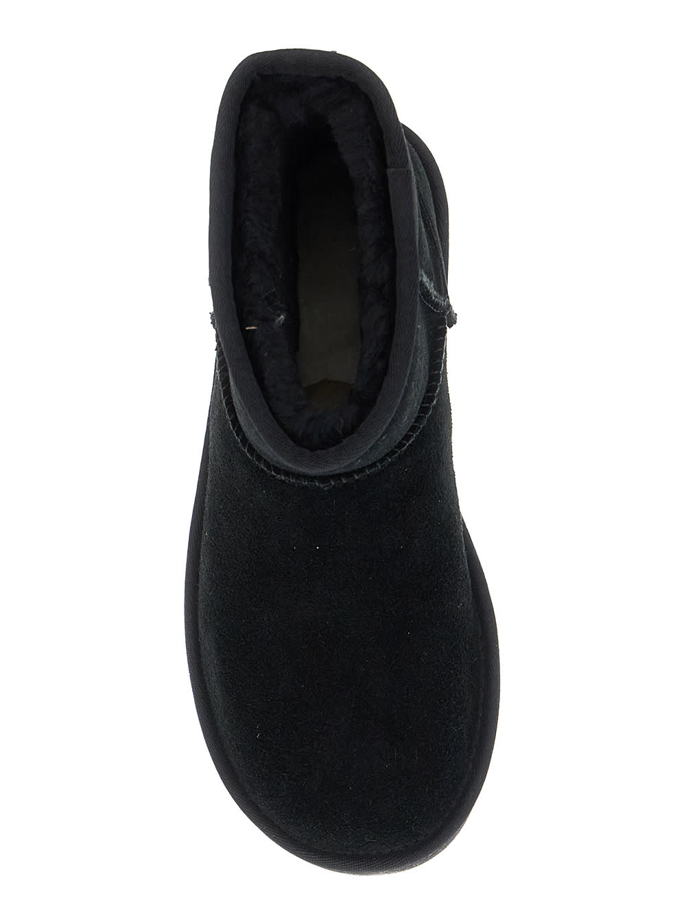 Shop Ugg Classic Mini Platform Black Ankle Boots With Platform In Suede Woman