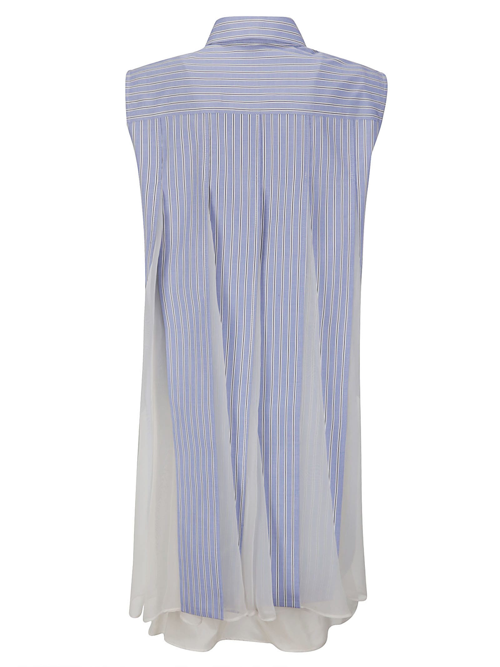 Shop Sacai Thomas Mason Cotton Poplin Dress In L/blue Stripe