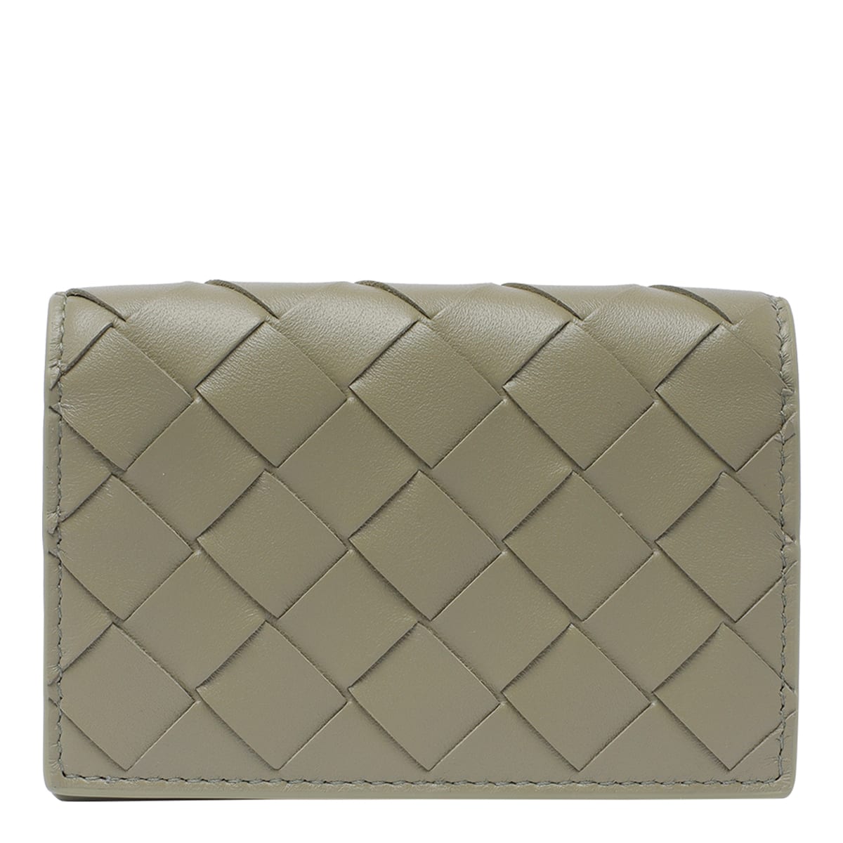 Shop Bottega Veneta Intrecciato Business Card Case In Green