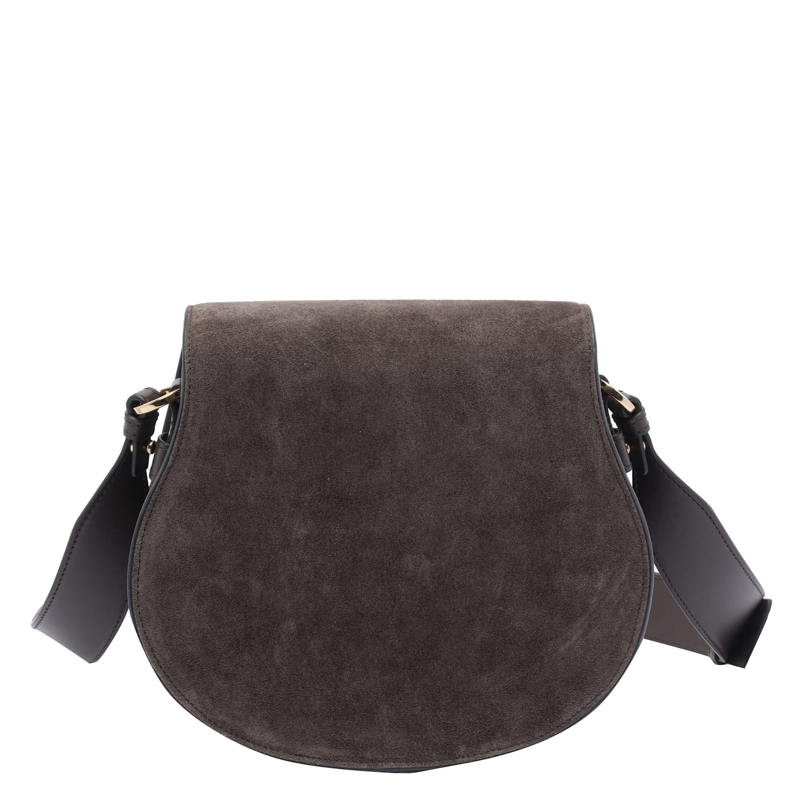 Chloé Saddle Shape Shoulder Bag With Suede Finish In Brown