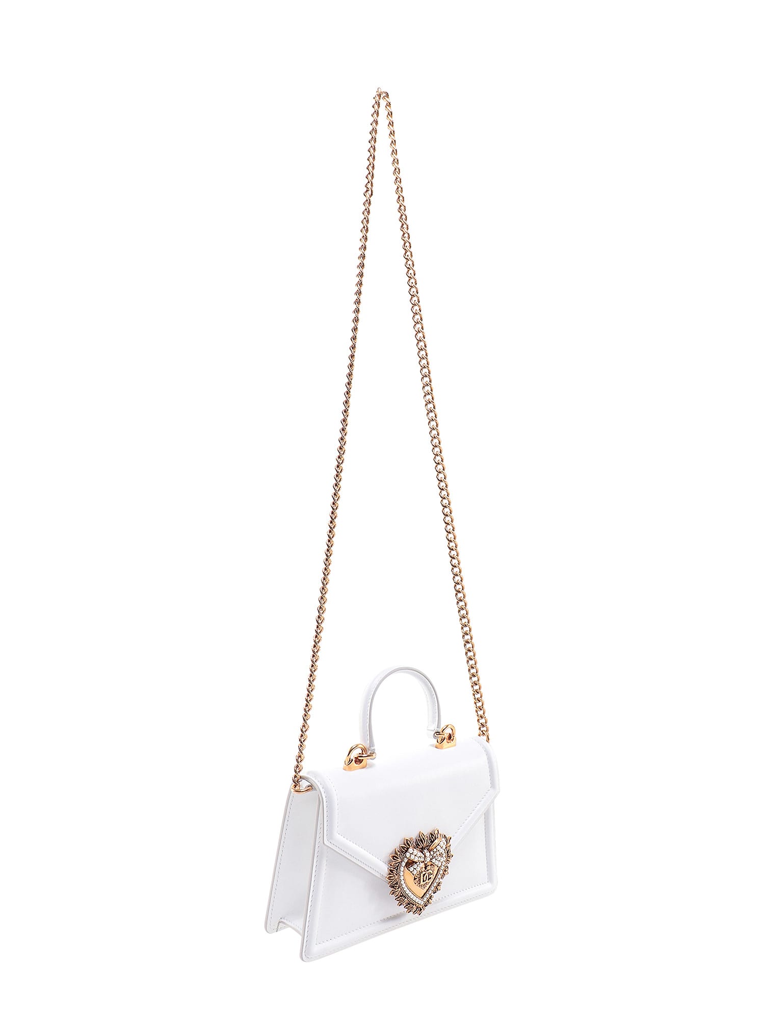 Shop Dolce & Gabbana Small Devotion Bag Shoulder Bag In White