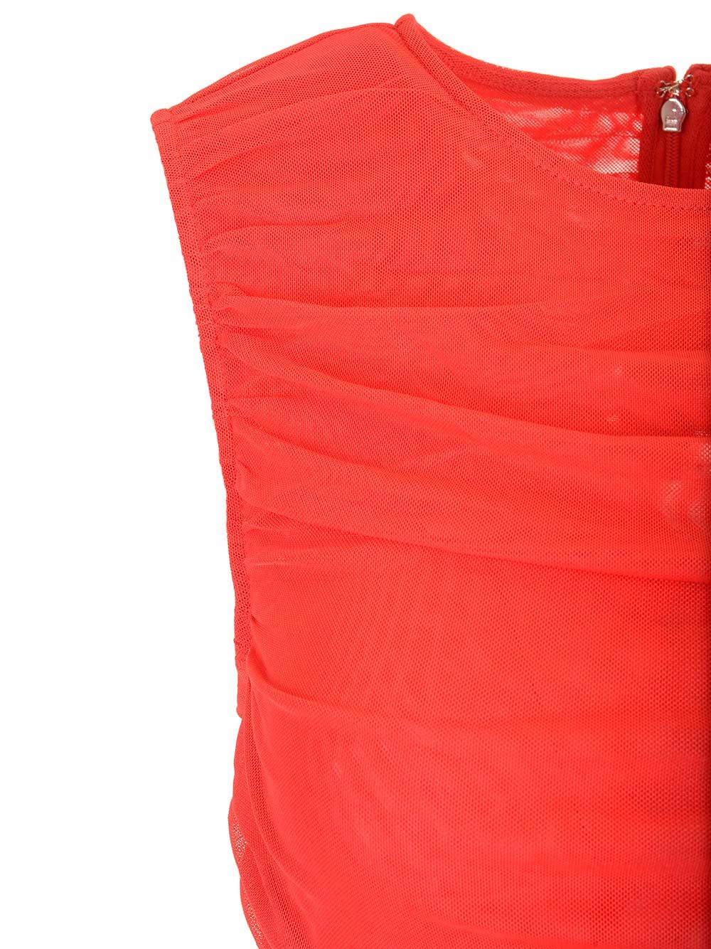 Rotate Birger Christensen Red Midi Dress With Ruffles In Red