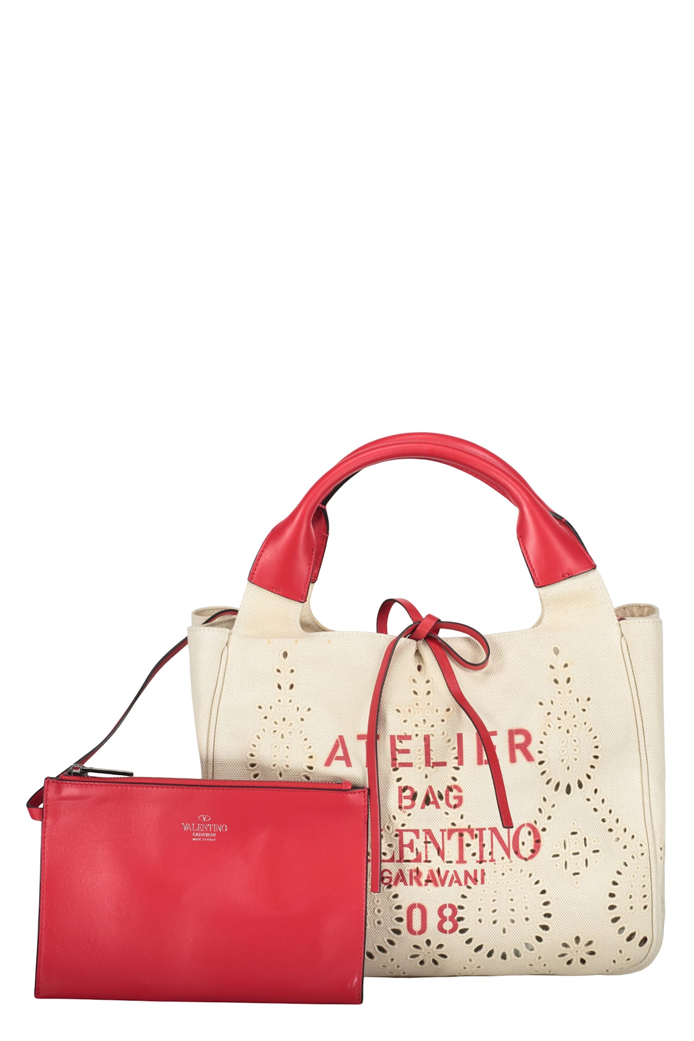Valentino Canvas Tote Bag In Ivory