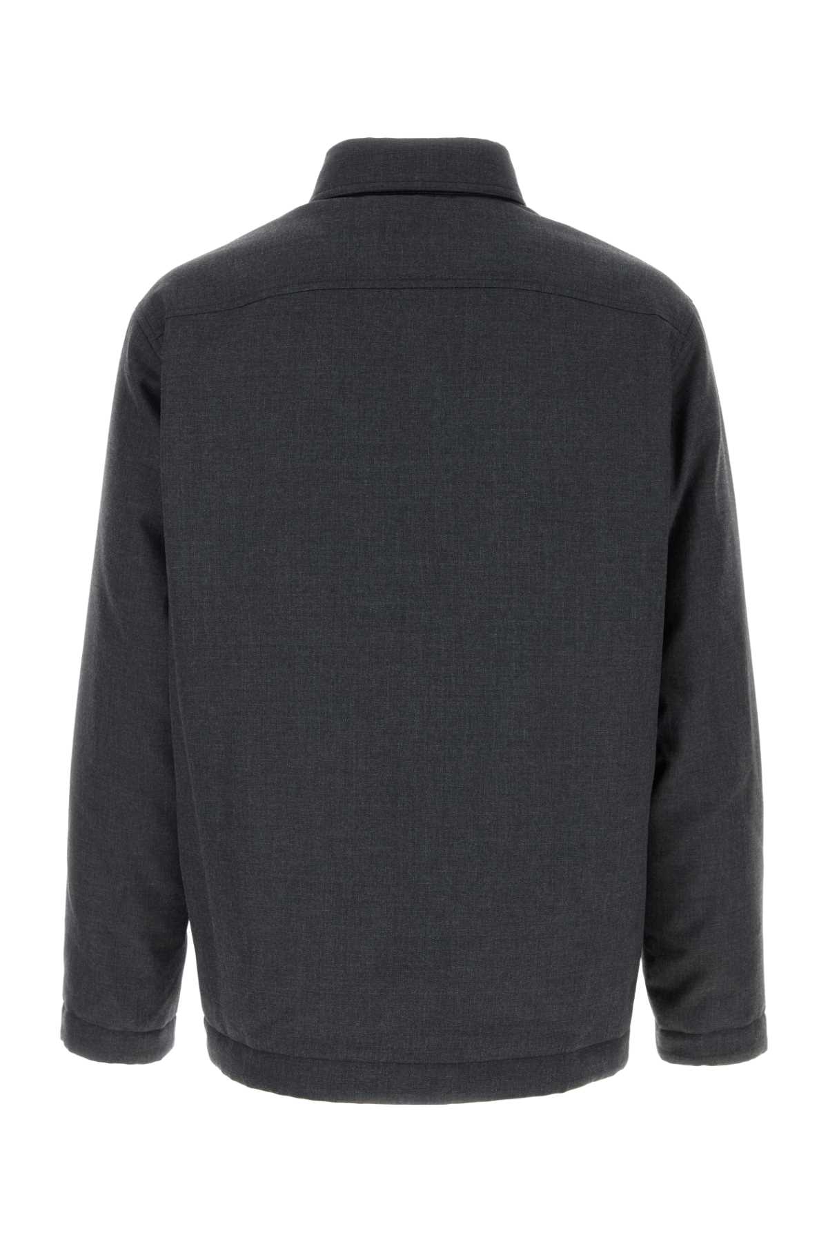 Shop Gucci Dark Grey Polyester Blend Padded Shirt In Darkgrey