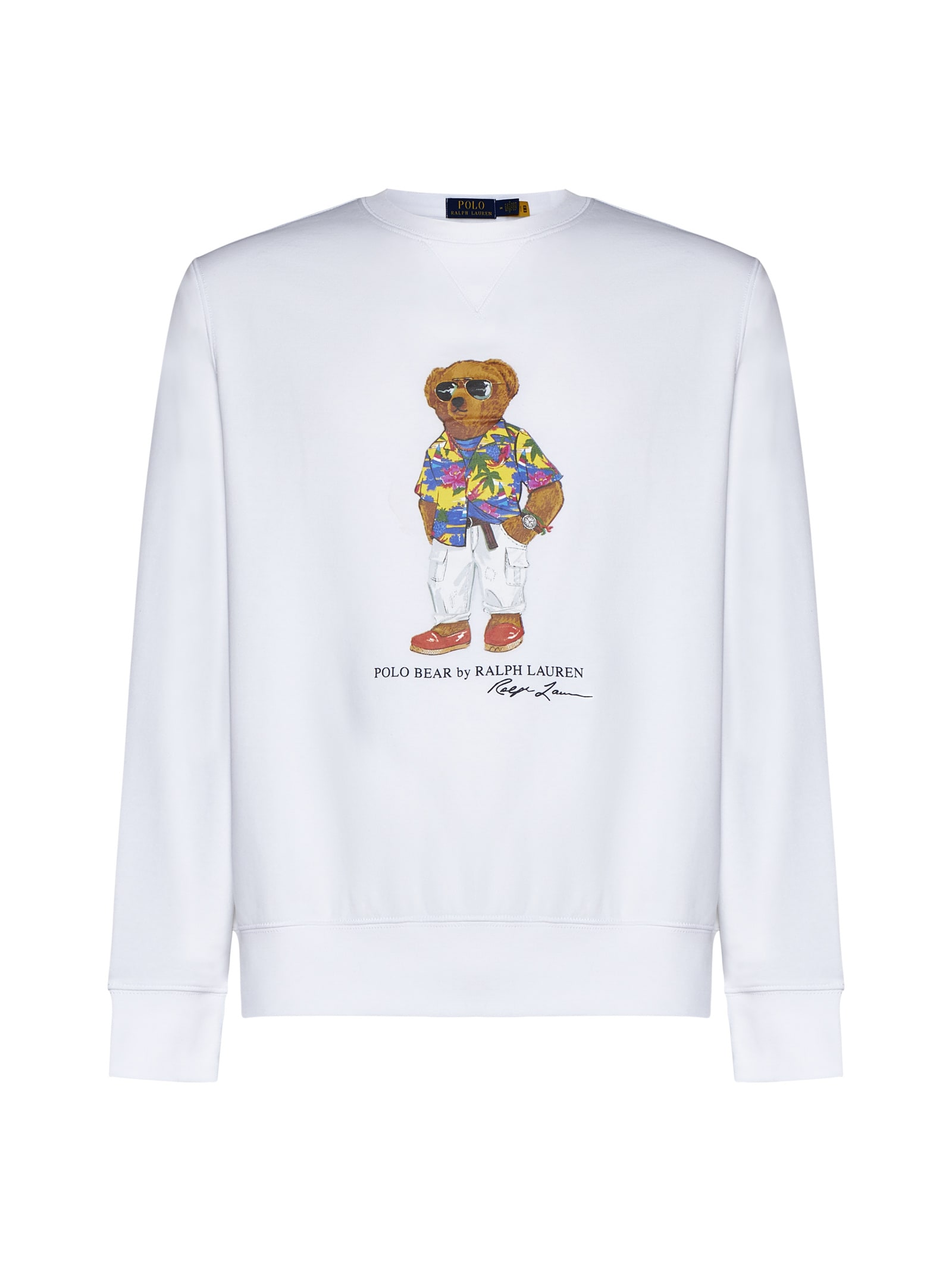 Shop Polo Ralph Lauren Sweater In Sp24 White Beach Club Bear