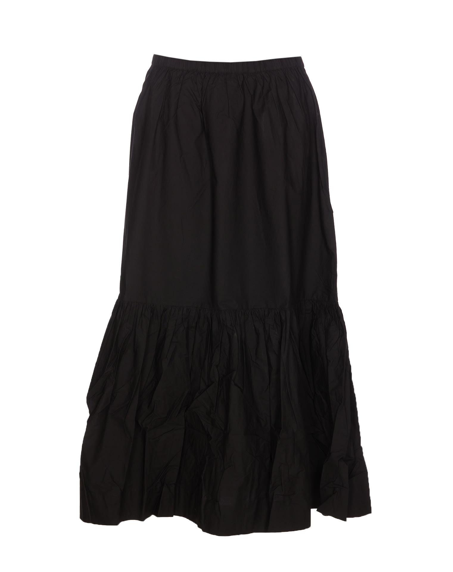 Shop Ganni Maxi Flounce Skirt In Black