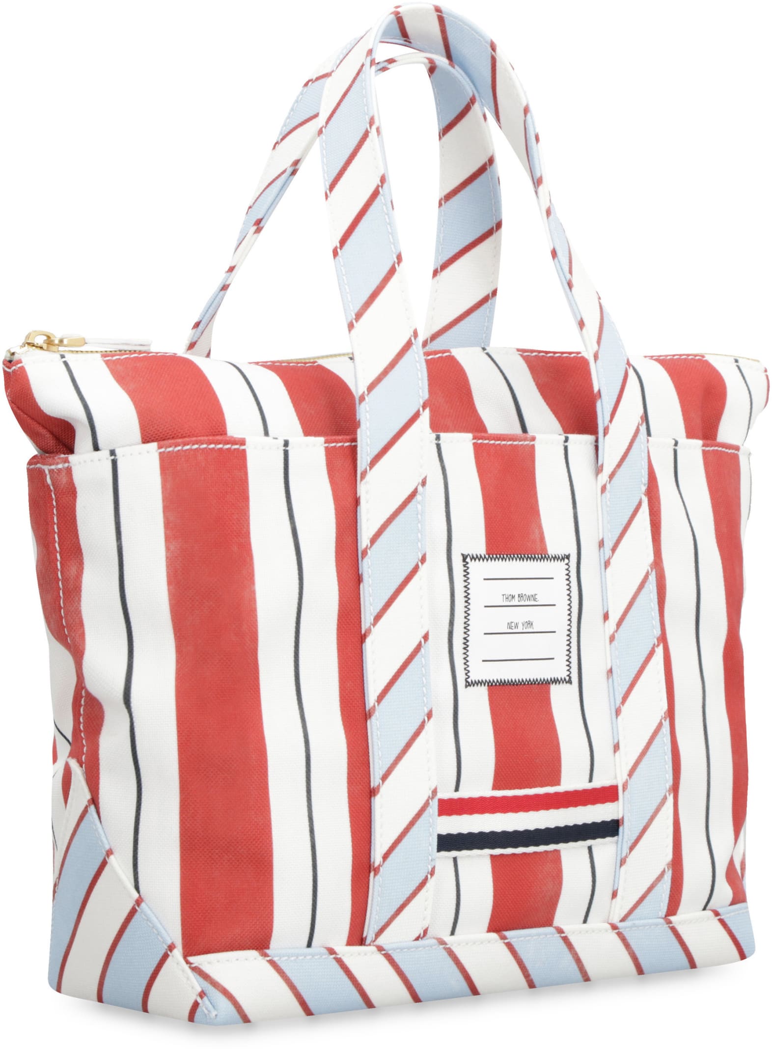 Thom Browne Canvas Tote Bag In Multicolor