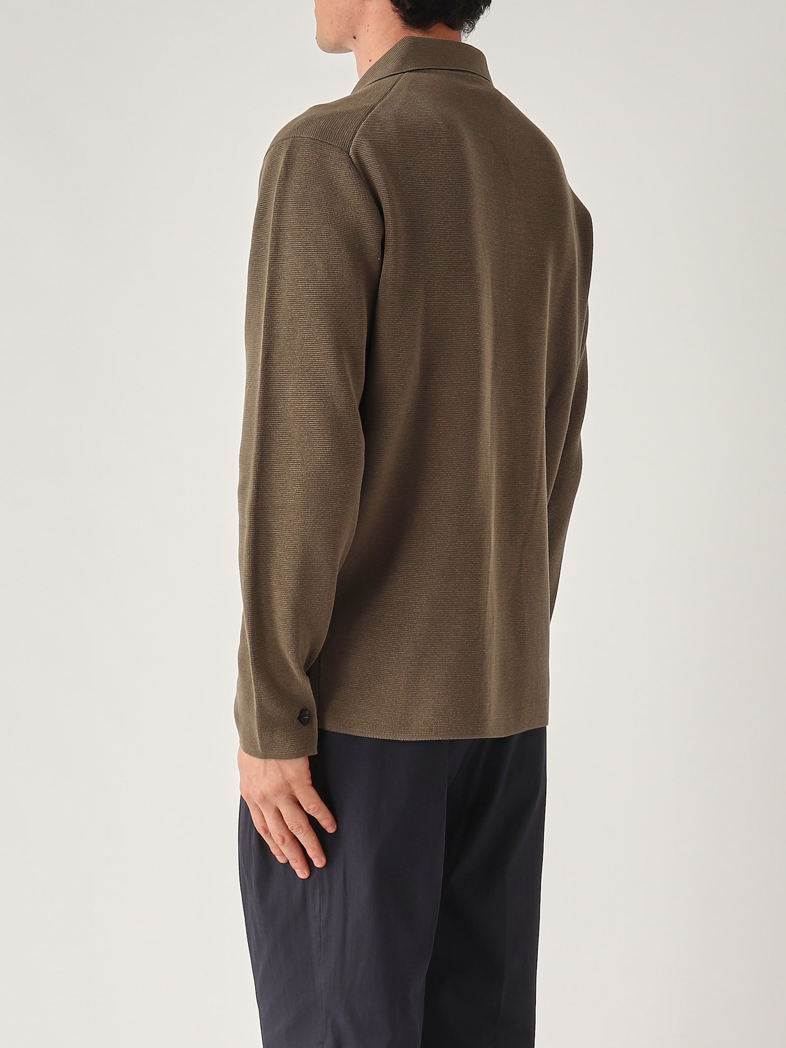 Filippo De Laurentiis Overshirt In Maglia M/l In Crepe Cotton Blazer In Green