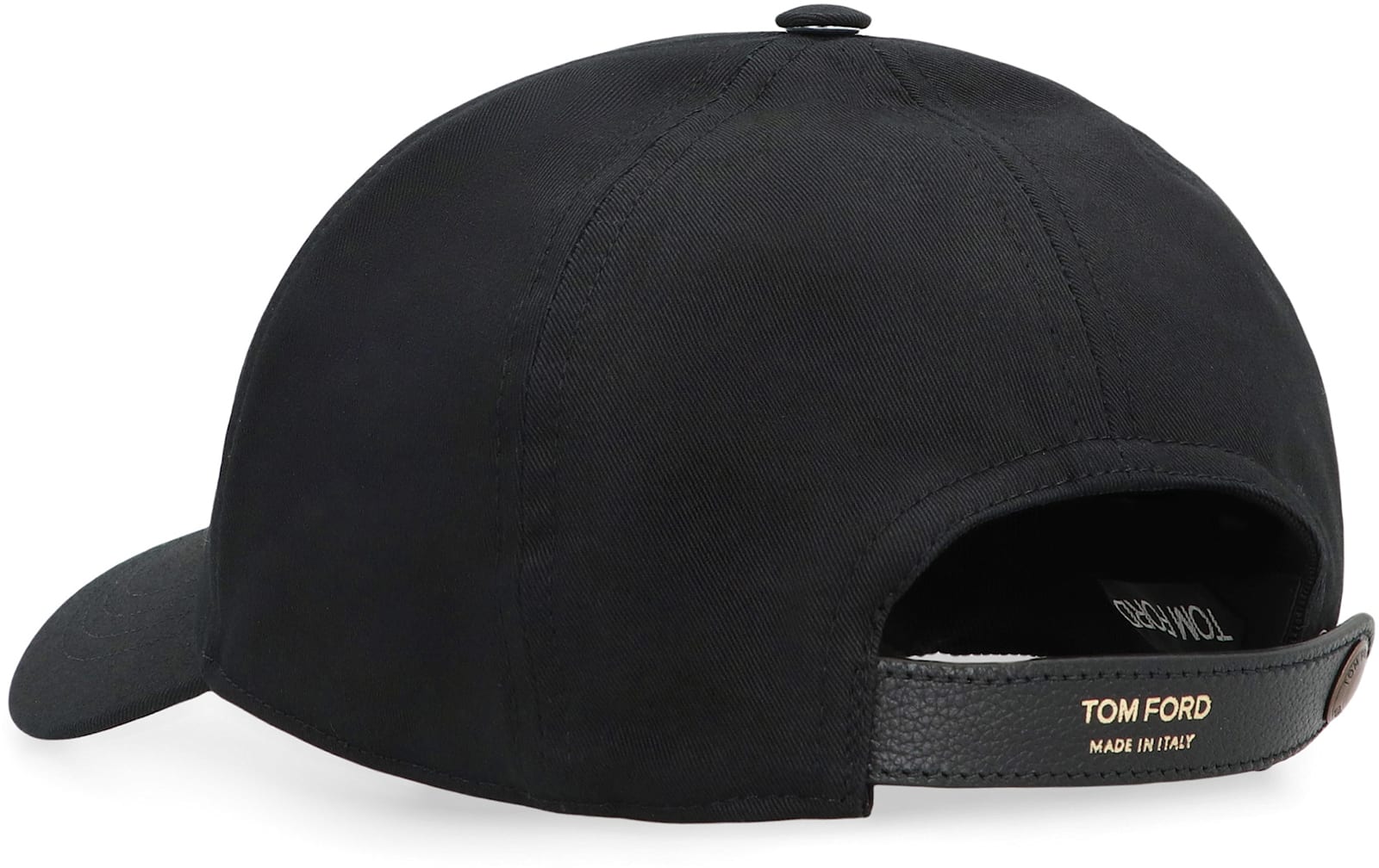 Tom Ford Black Baseball Cap With Logo Embroidery On The Front And Logo Lettering On The Rear In Cotton Man In Black