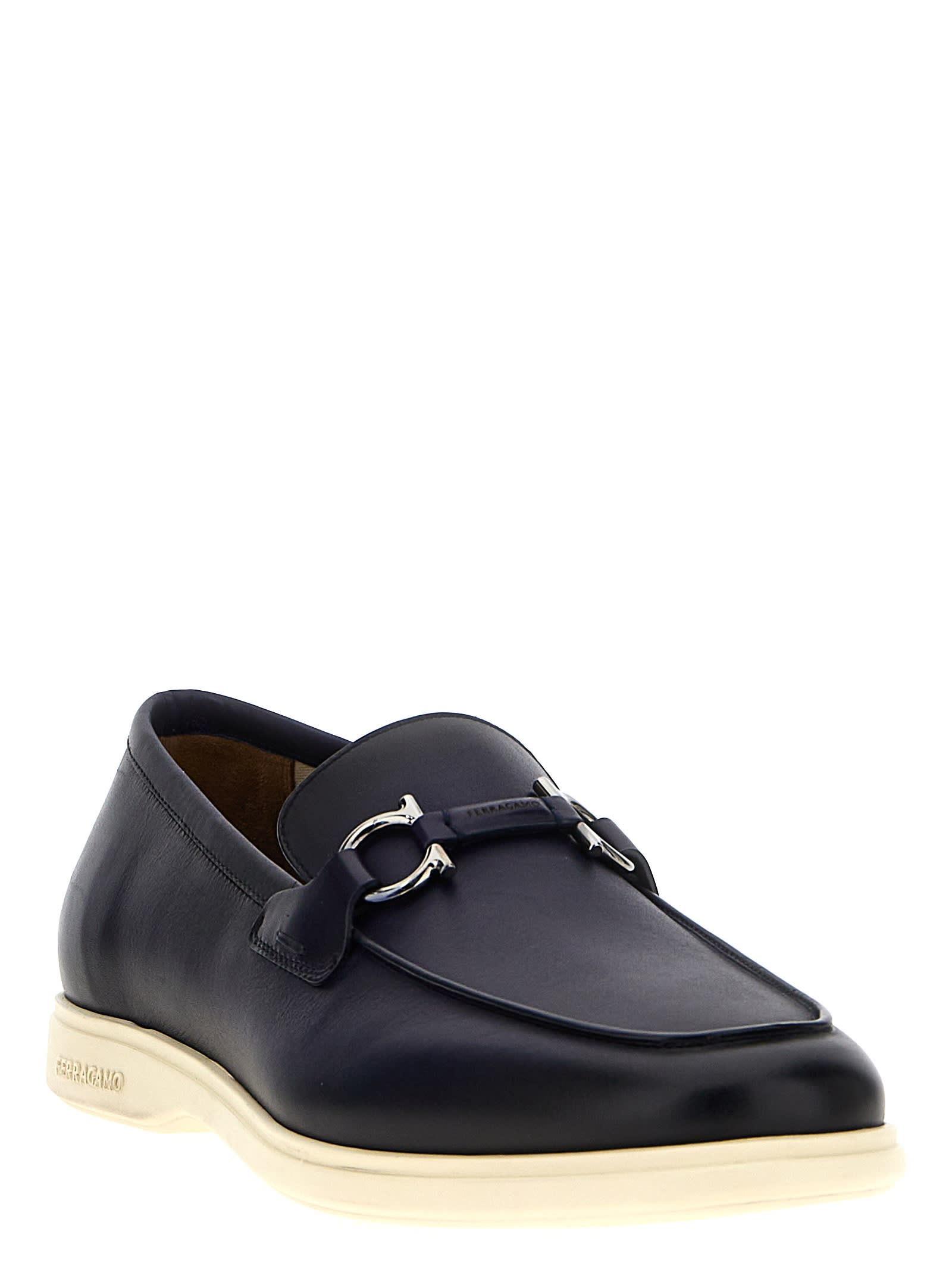 Ferragamo Dark Brown Cosimo Loafers In Black