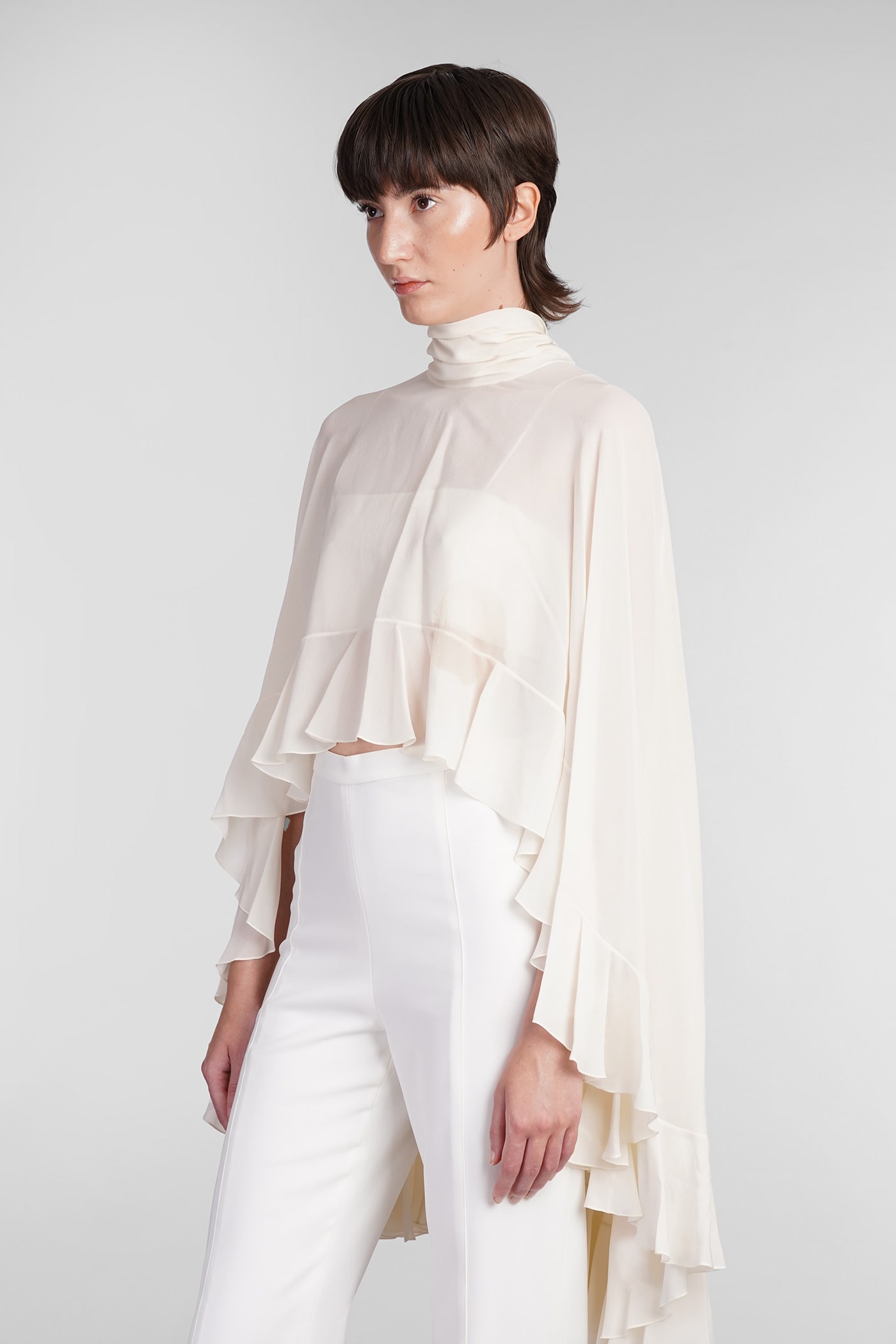 Shop Chloé Blouse In Beige Silk