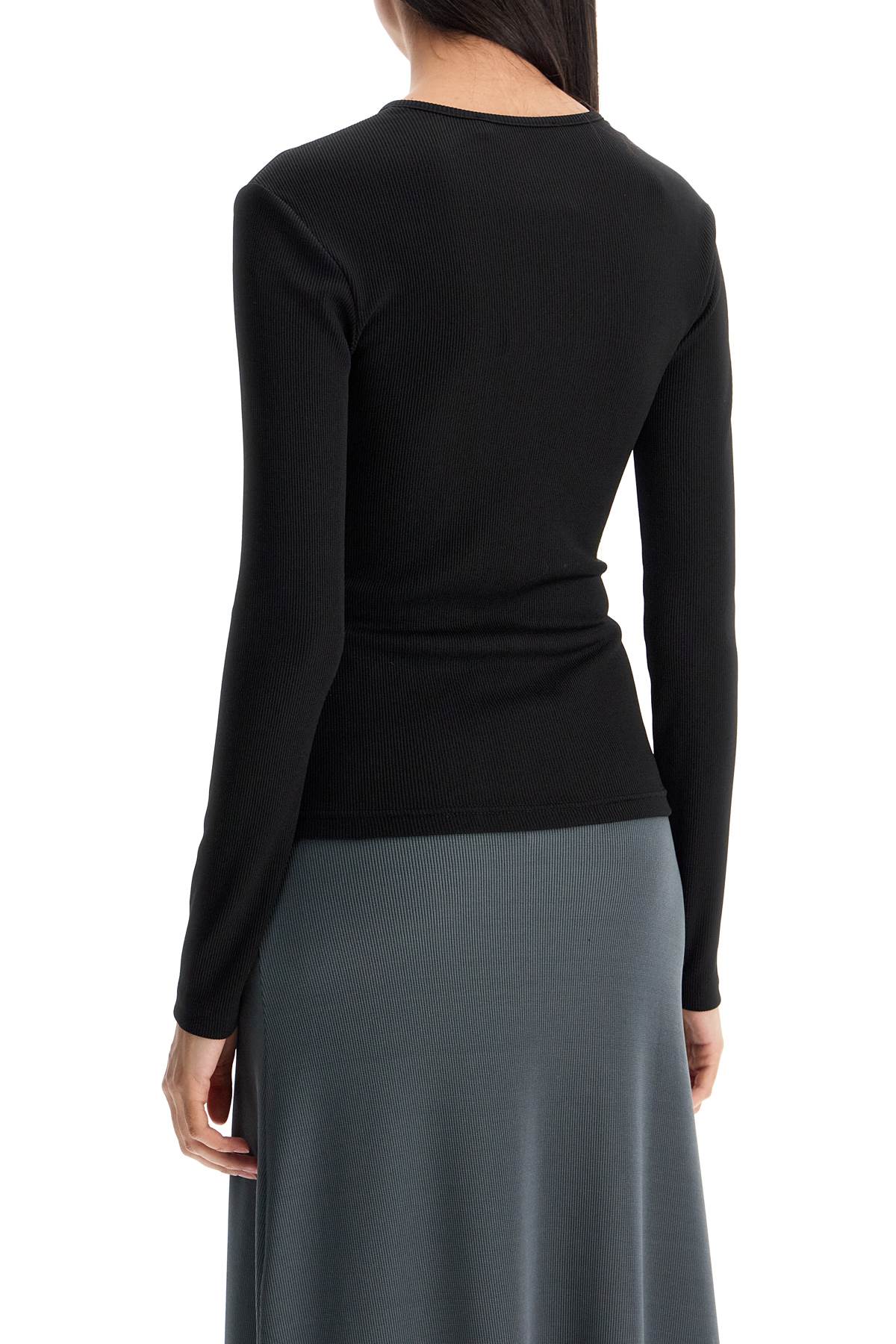 Christopher Esber Long-sleeved Trio Stone Top In Black