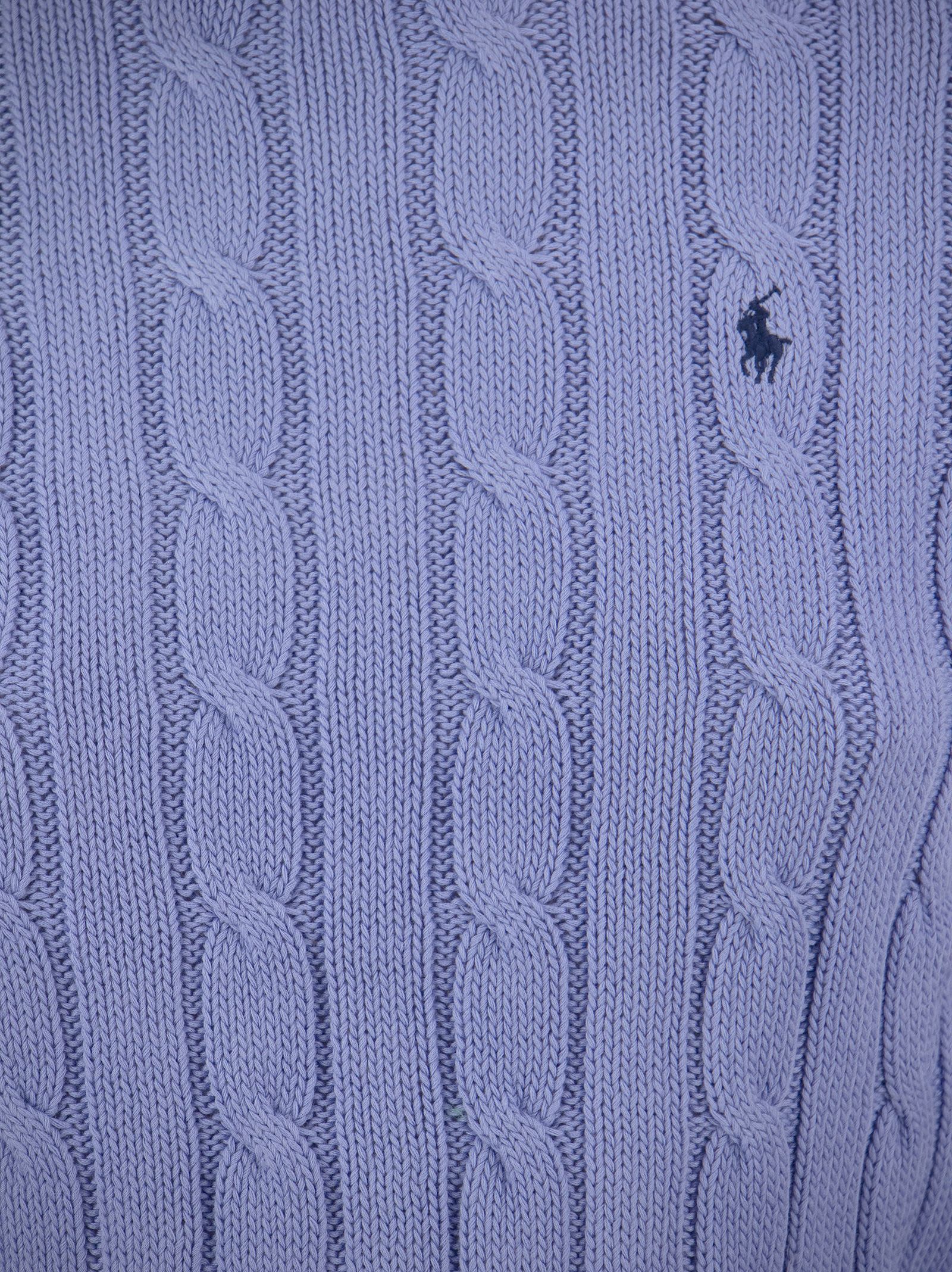 Shop Polo Ralph Lauren Slim-fit Cable Knit  In Light Blue