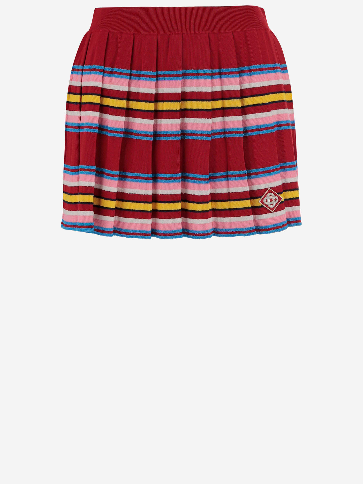 Viscose Blend Miniskirt With Striped Pattern