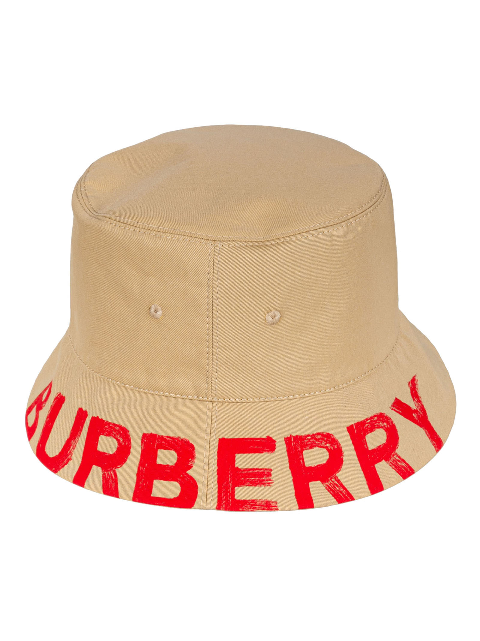 Burberry Logo Print Bucket Hat In Beige