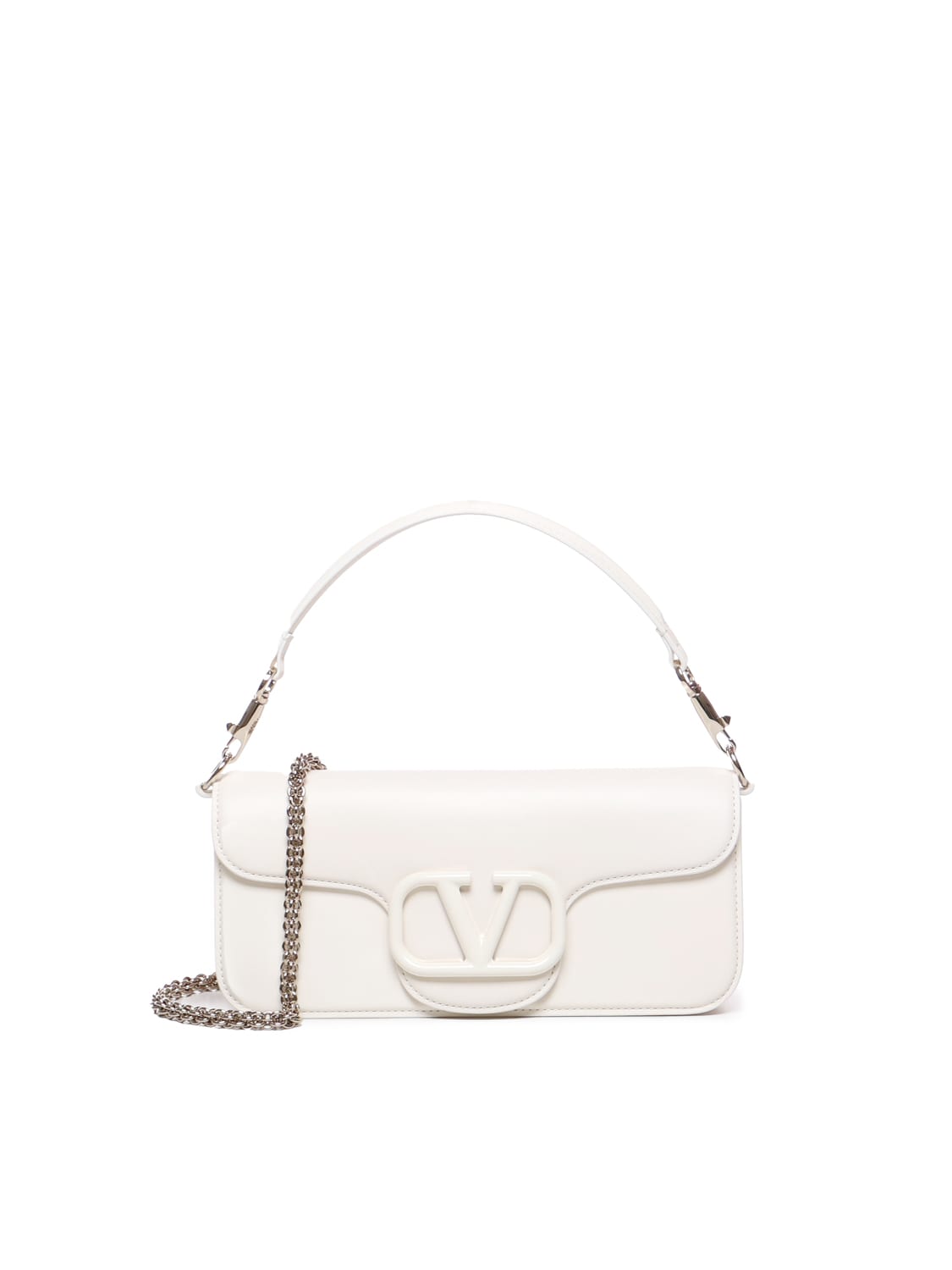 Shop Valentino Locò Bag In Lambskin In White