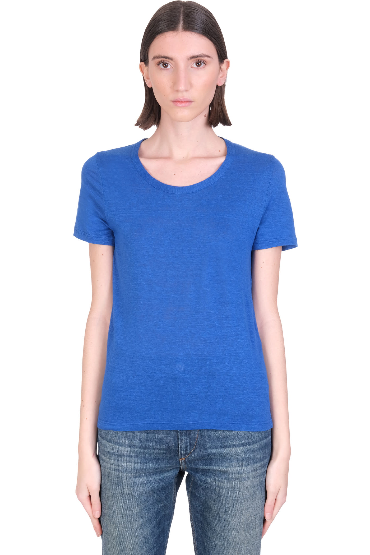 Isabel Marant Étoile Killiann T-shirt In Blue Linen