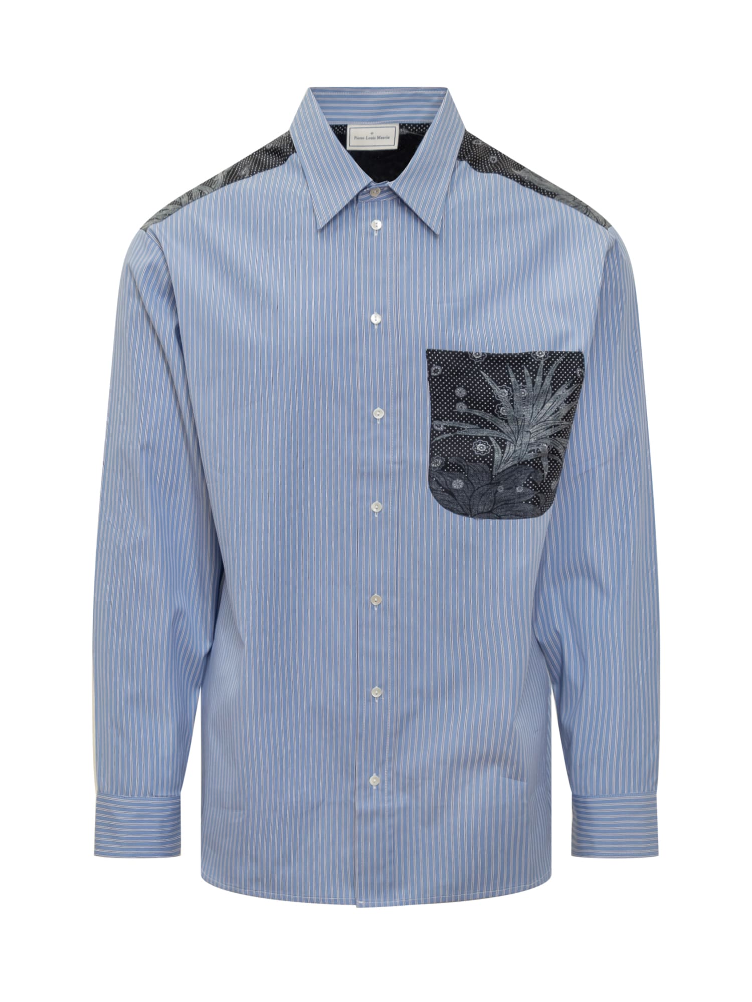 Shop Pierre-louis Mascia Cotton And Silk Shirt In Azzurro