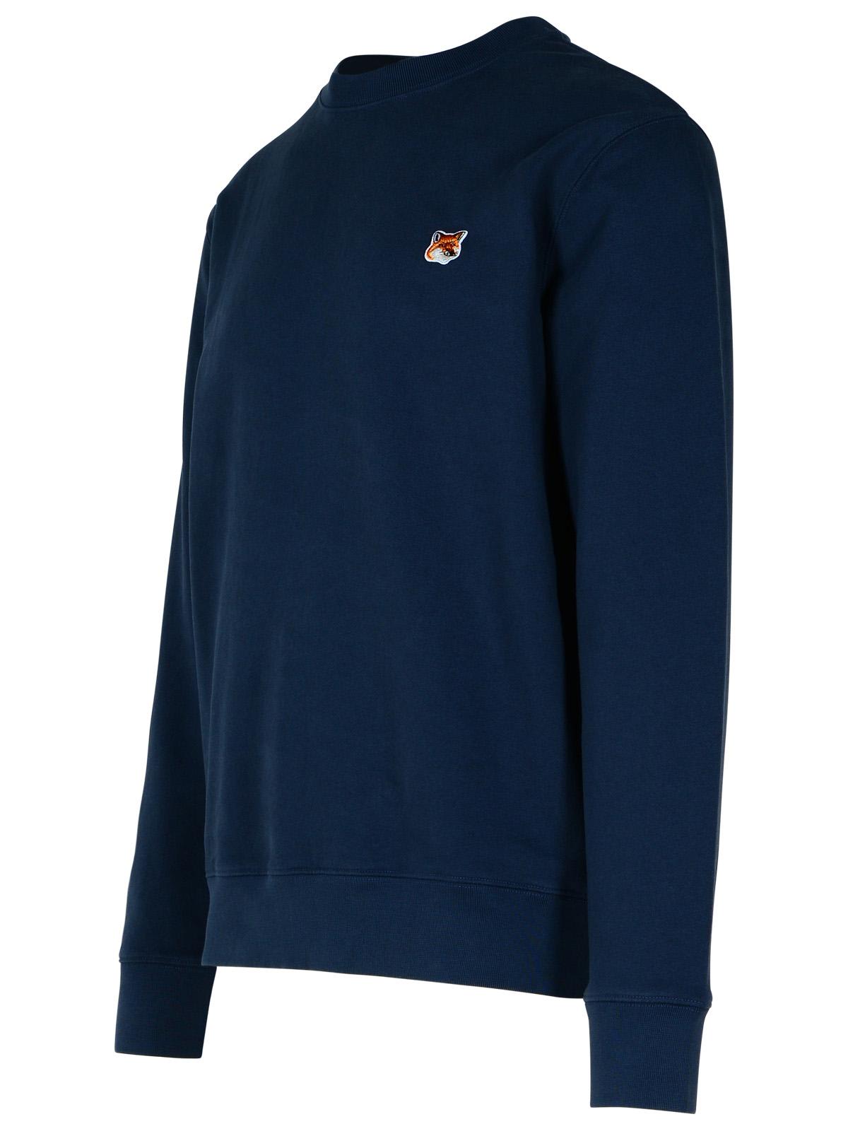 Maison Kitsuné Fox Logo-patch Sweatshirt In Blue