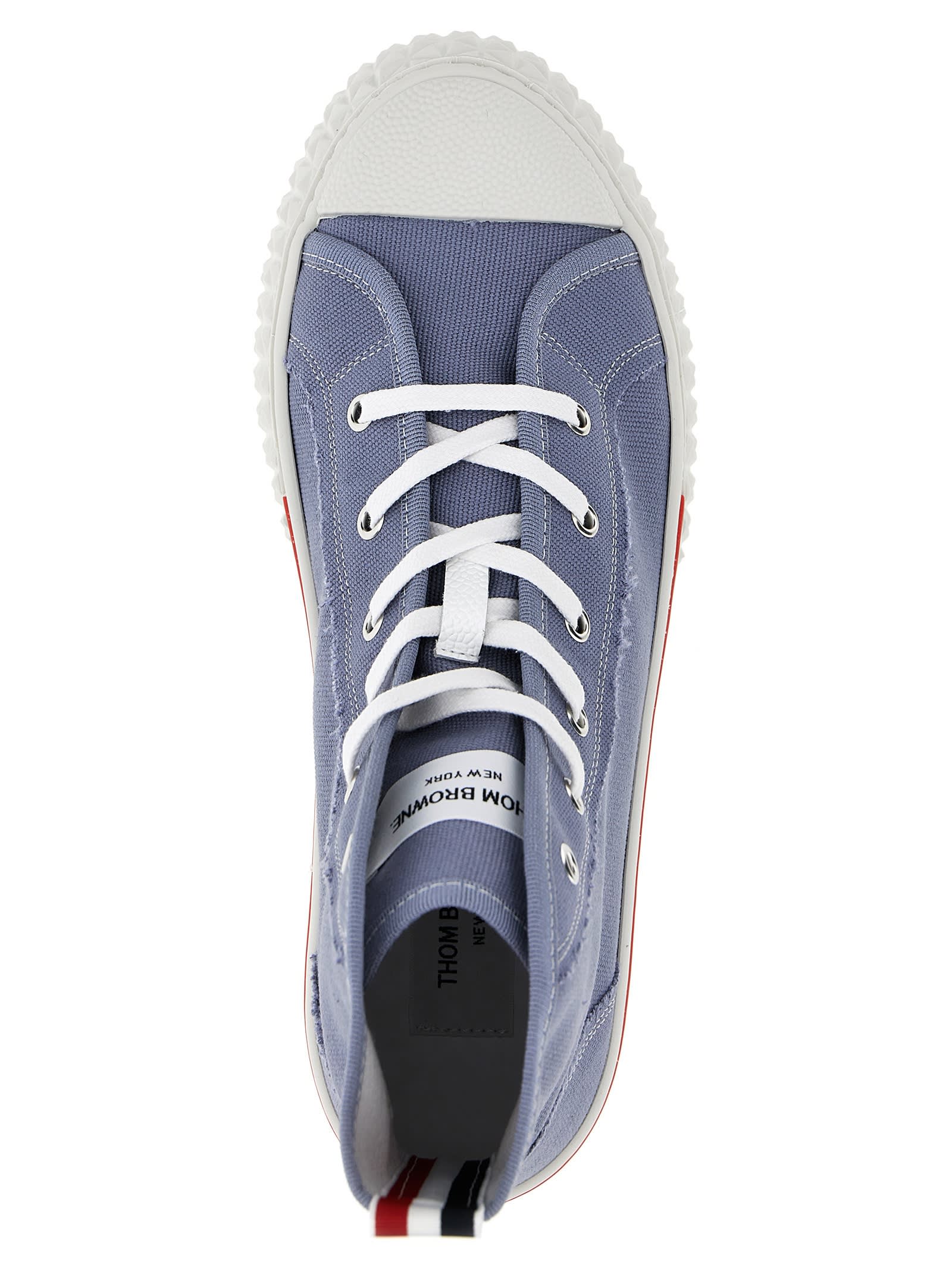 Shop Thom Browne Collegiate Sneakers In Light Blue