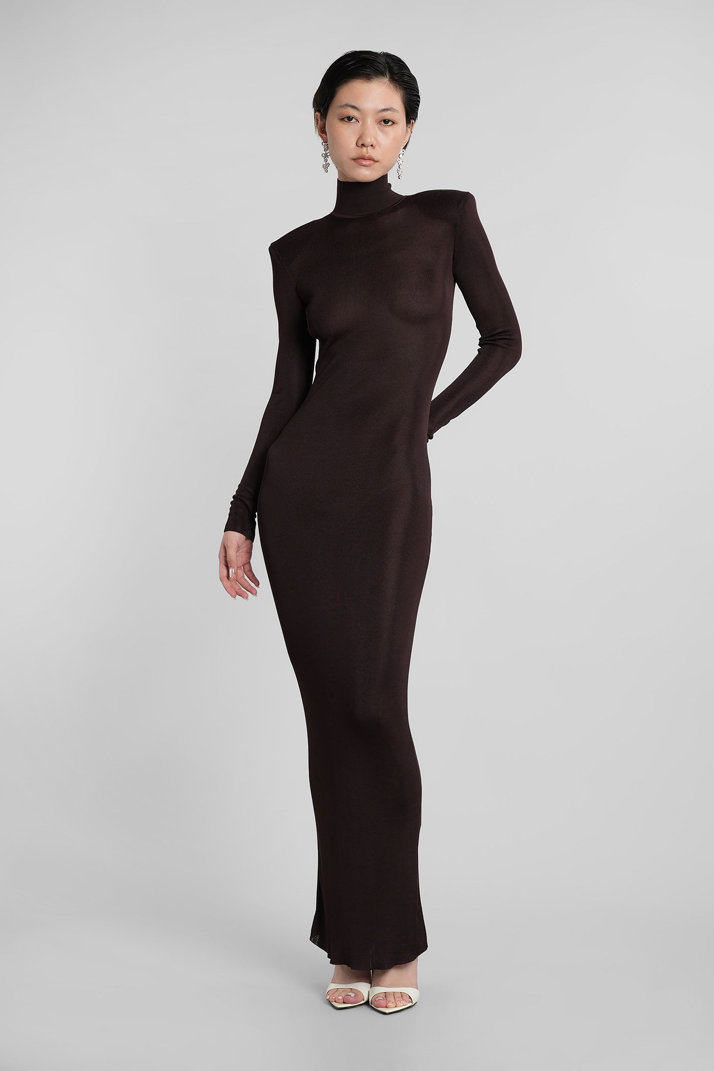 Self-portrait In Brown Viscose In Brown