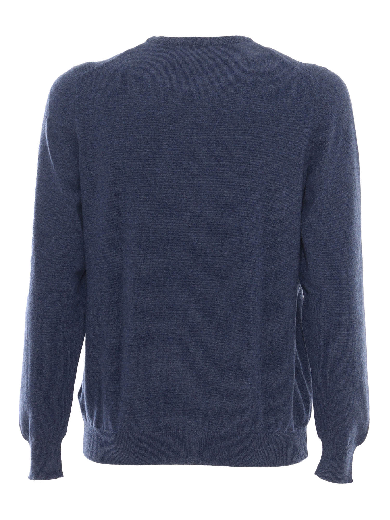 Fedeli Crew-neck L/s Knitted Sweater Man In Blue