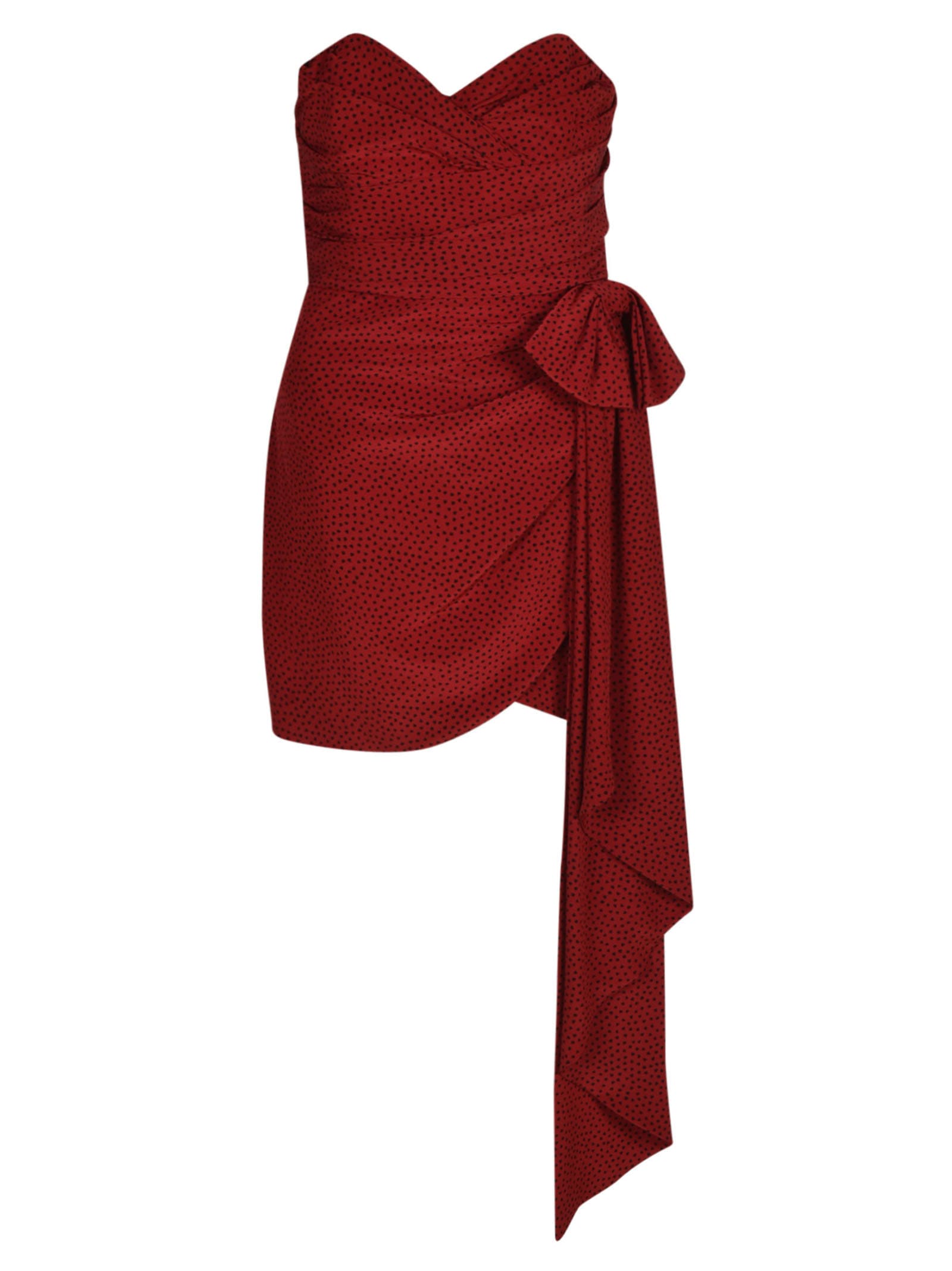 Shop Alessandra Rich Bow Mini Dress In Red