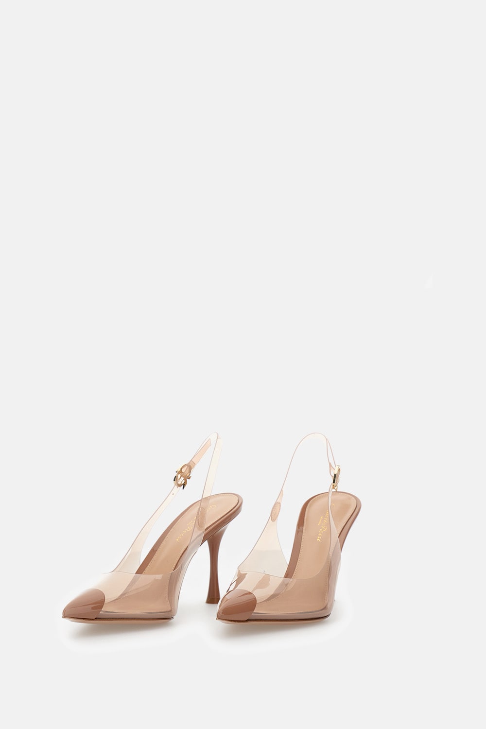 Gianvito Rossi Transparent Slingback Heeled Shoes In Brown