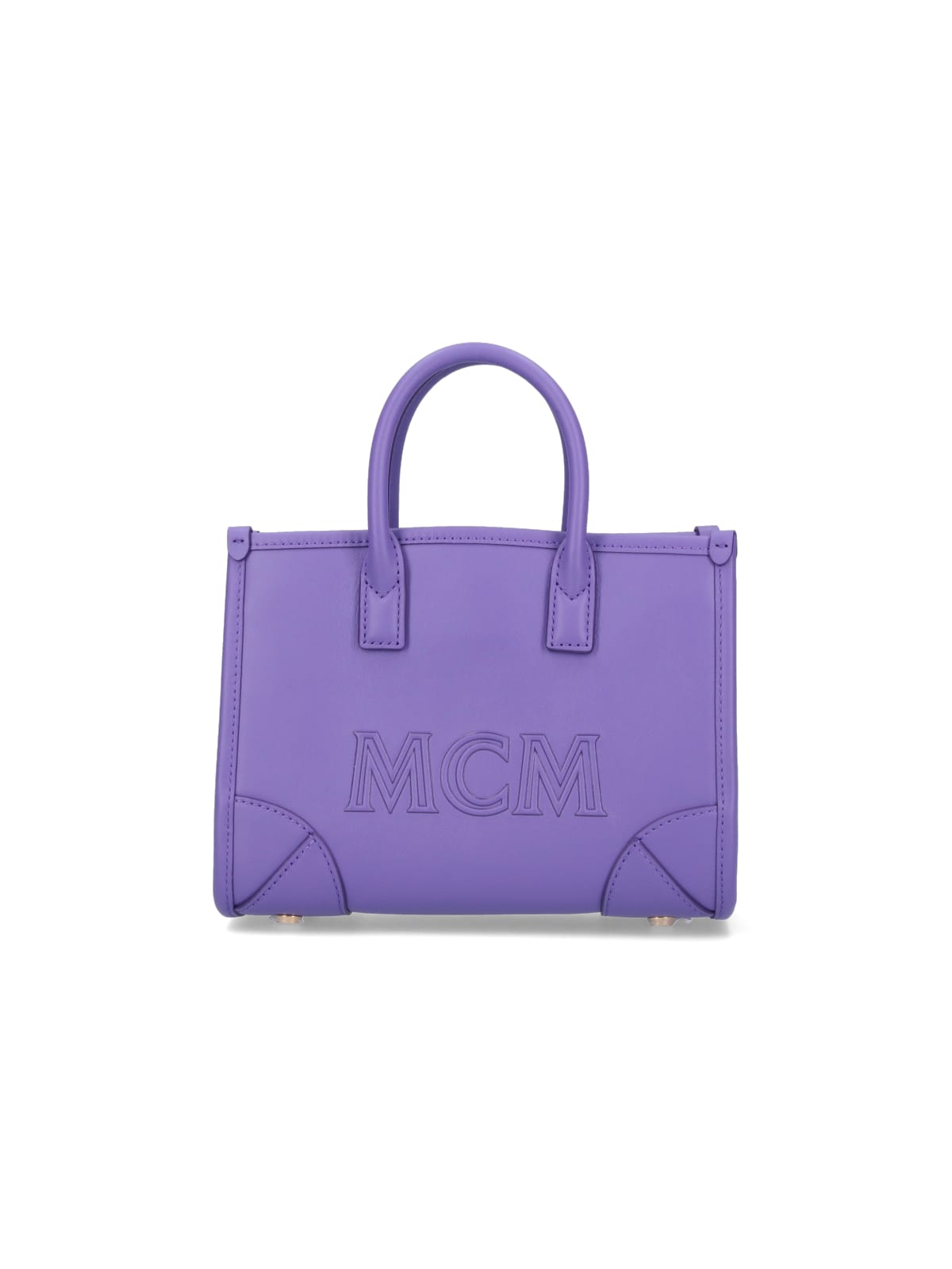 Shop Mcm Mini Tote Bag München In Purple