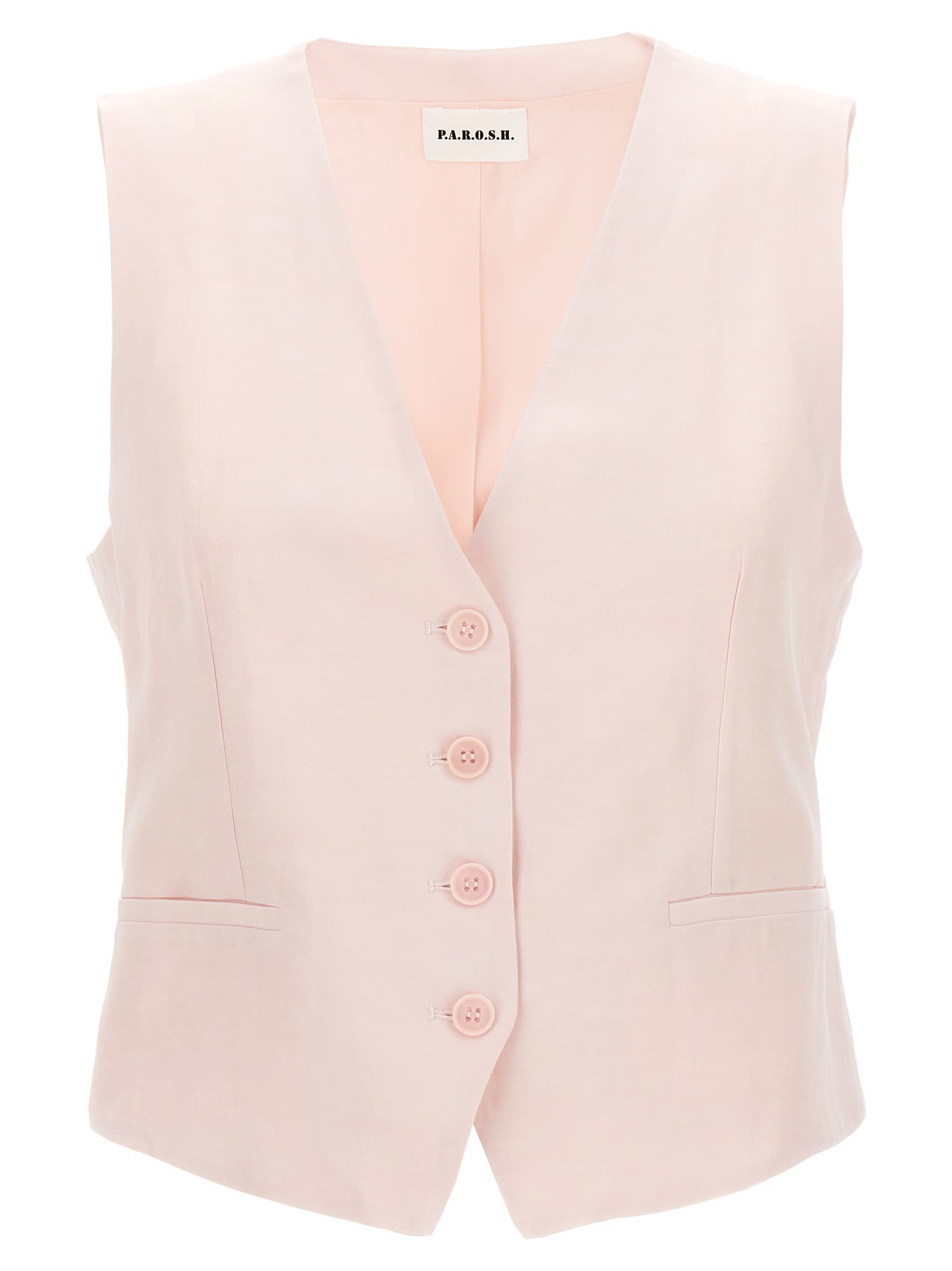 Shop P.a.r.o.s.h Single-breasted Vest In Pink
