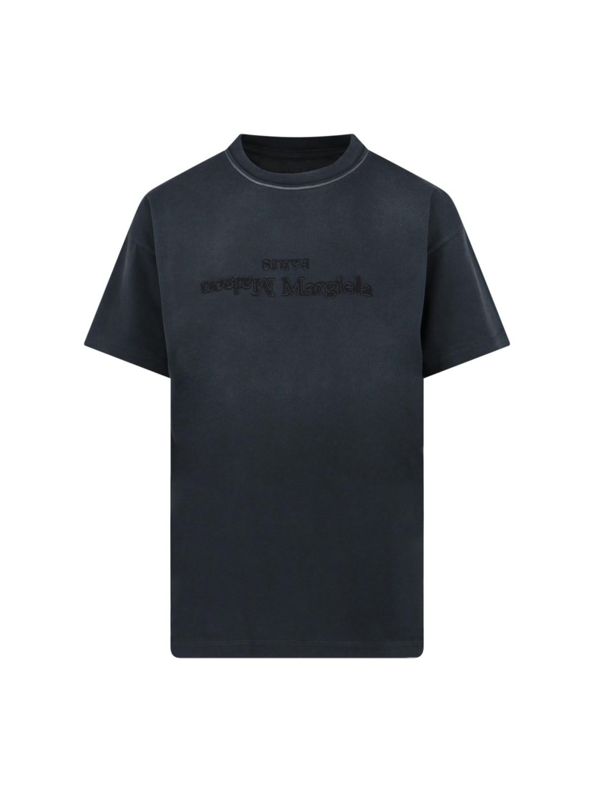 Shop Maison Margiela Reverse Logo T-shirt In Antracite/nero
