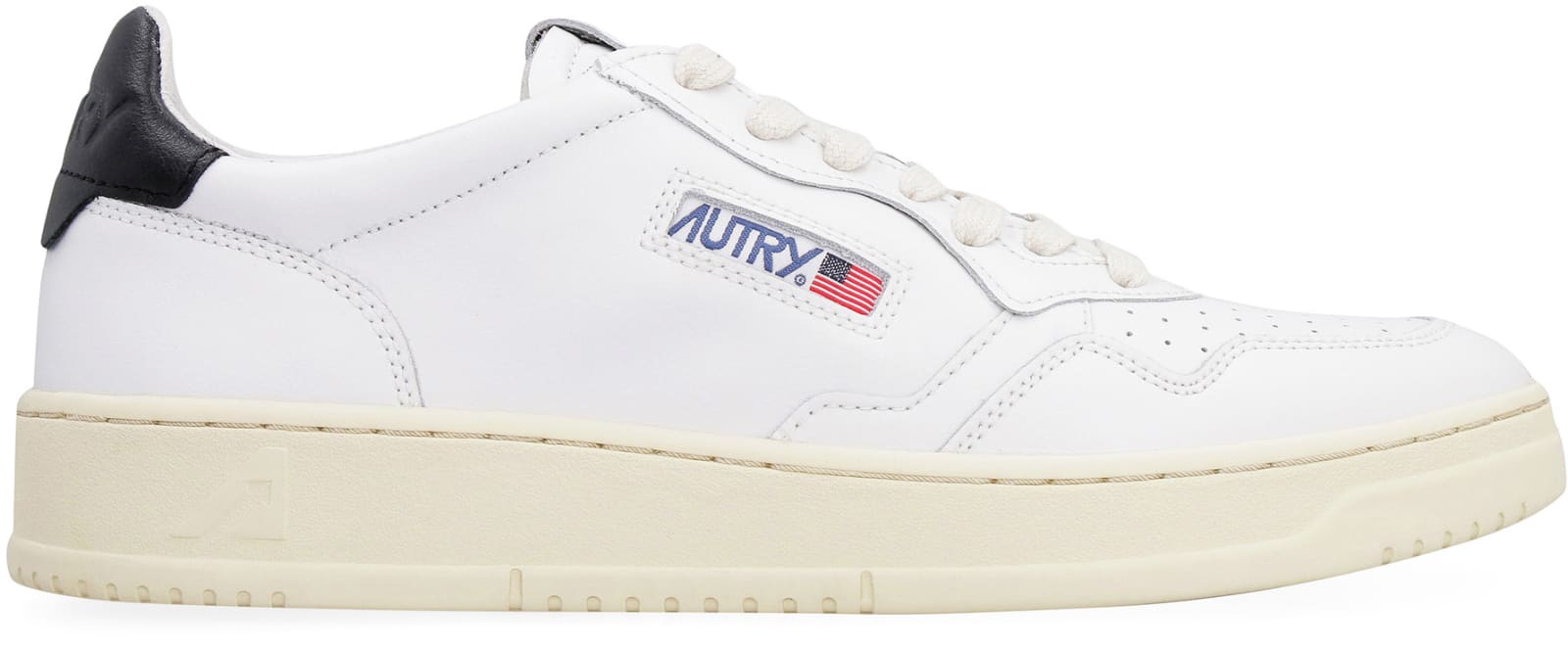 Shop Autry Medalist Leather Low-top Sneakers In White Black