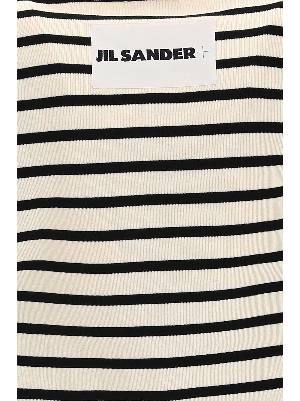Shop Jil Sander Striped Crewneck T-shirt In White