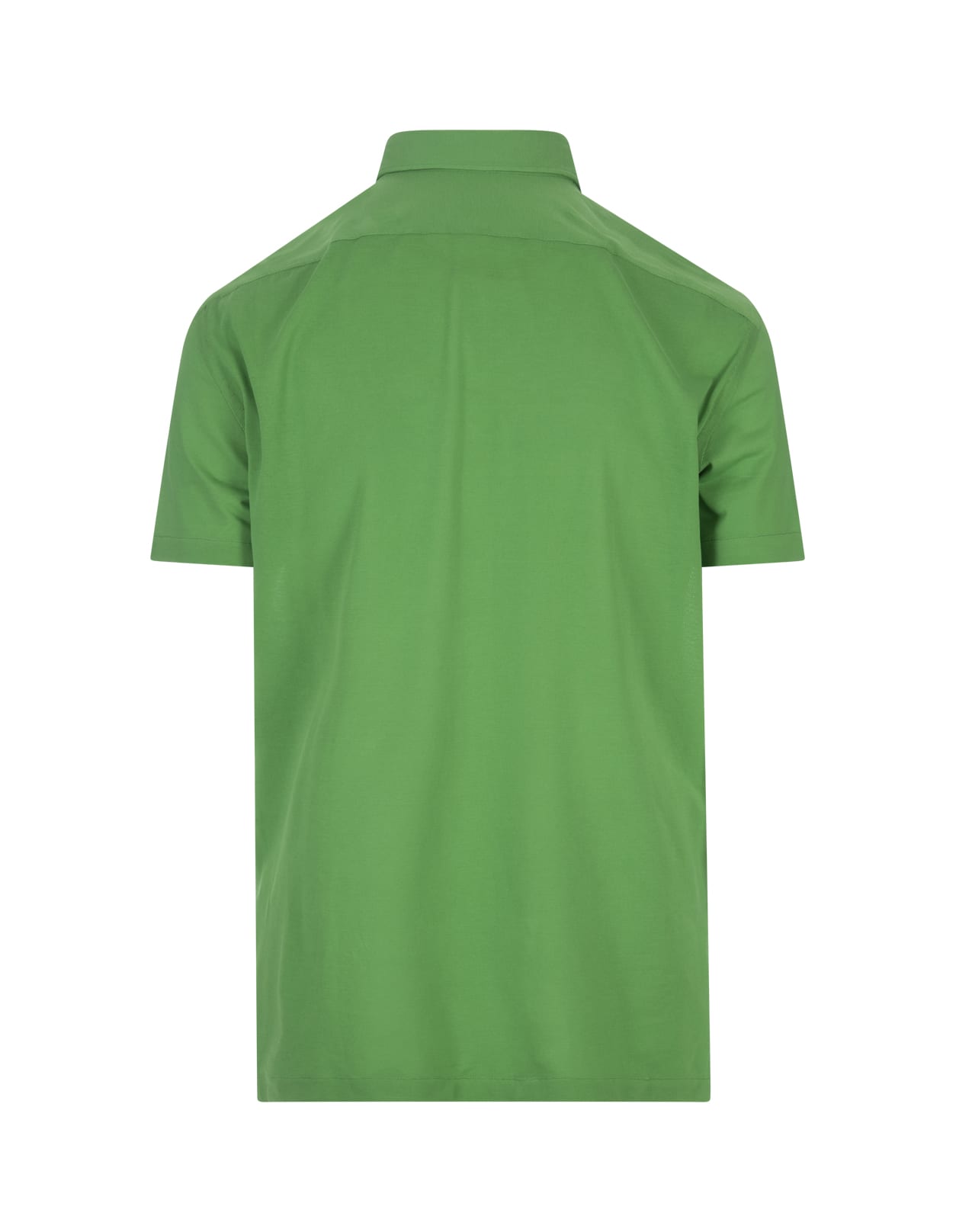 Shop Kiton Green Piqué Short-sleeved Polo Shirt