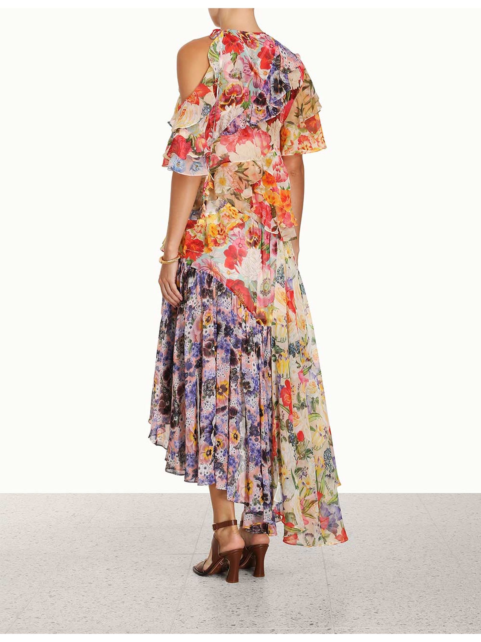 Shop Zimmermann Wonderland Flounce Dress In Spliced Floral