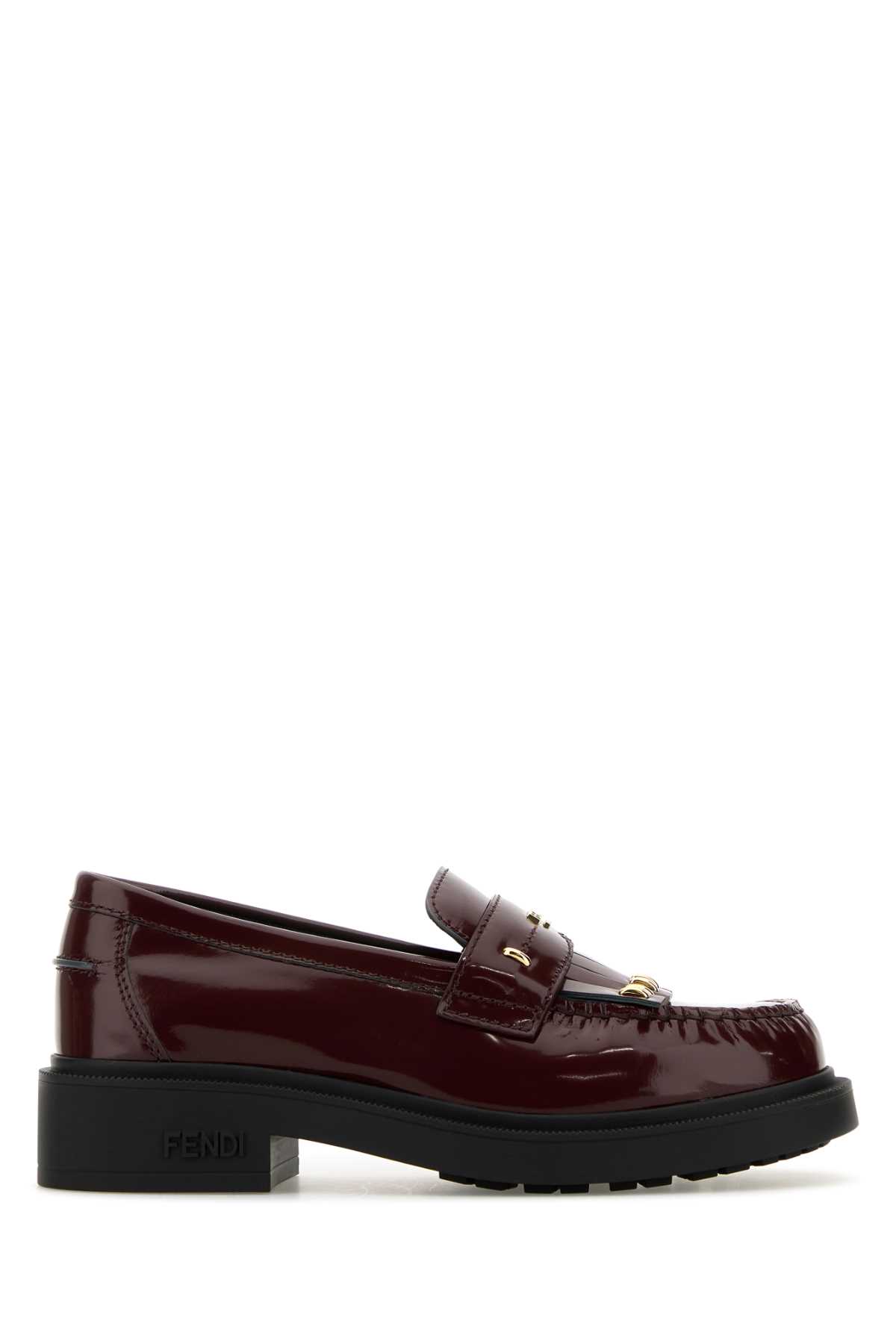 FENDI BROWN LEATHER FENDI FILO LOAFERS