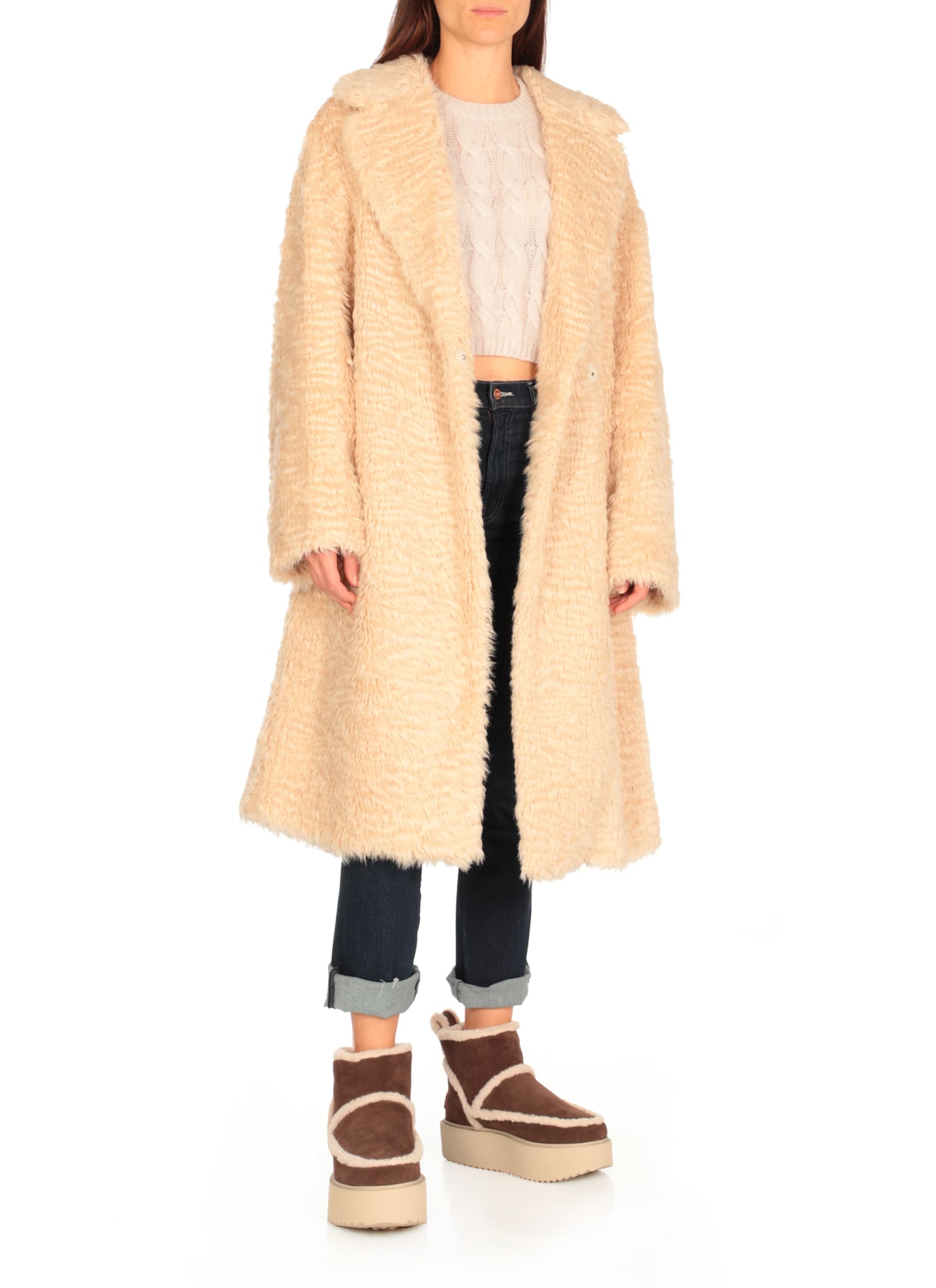 Shop Coccinelle Classic Low Shearling Boots X Inuikii In Brown