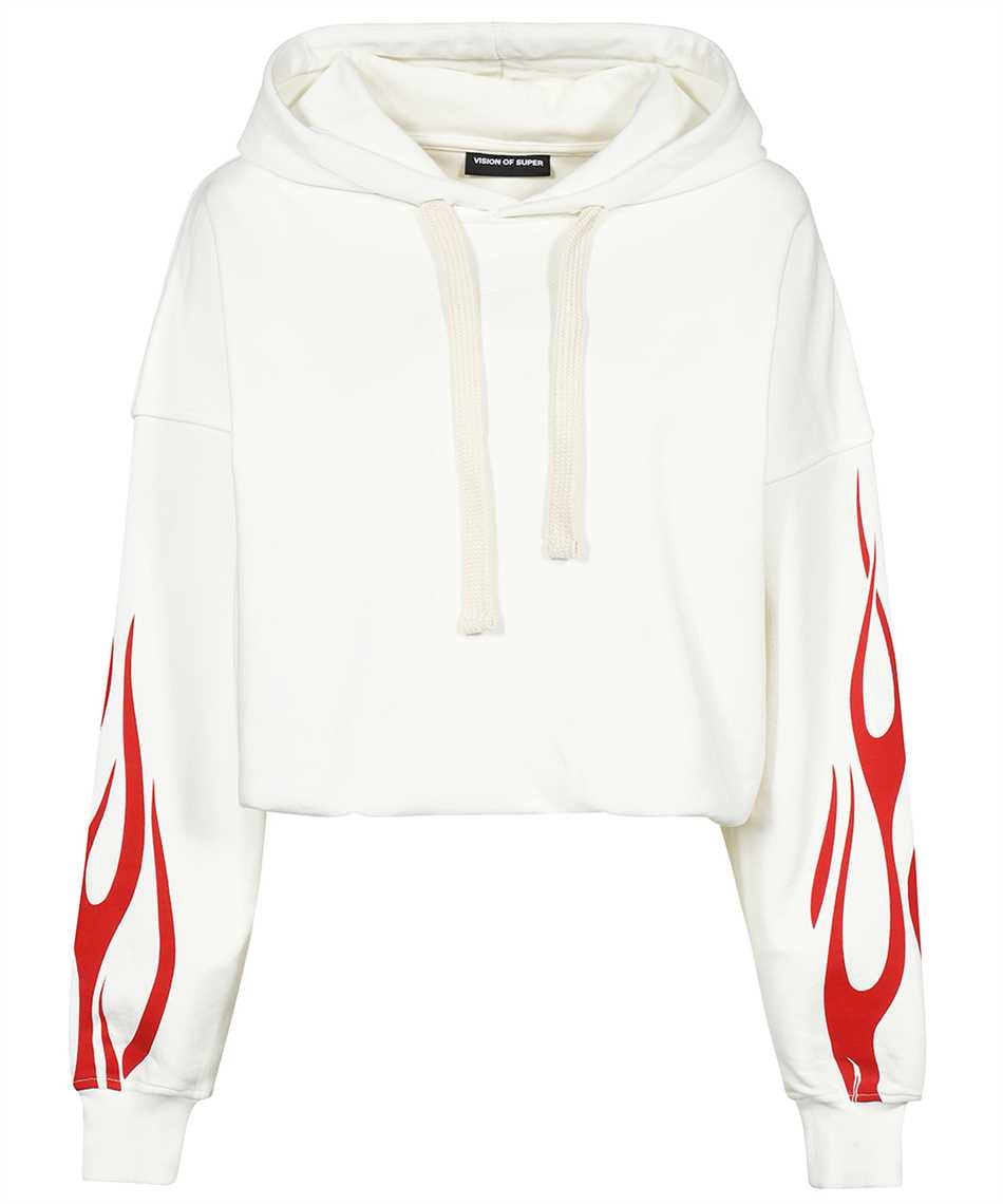 Vision Of Super Flame-print Hoodie In White