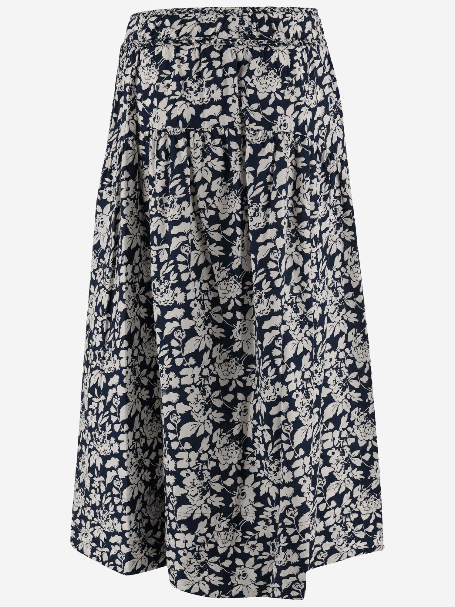 Shop Ralph Lauren Cotton Skirt With Floral Pattern In Red